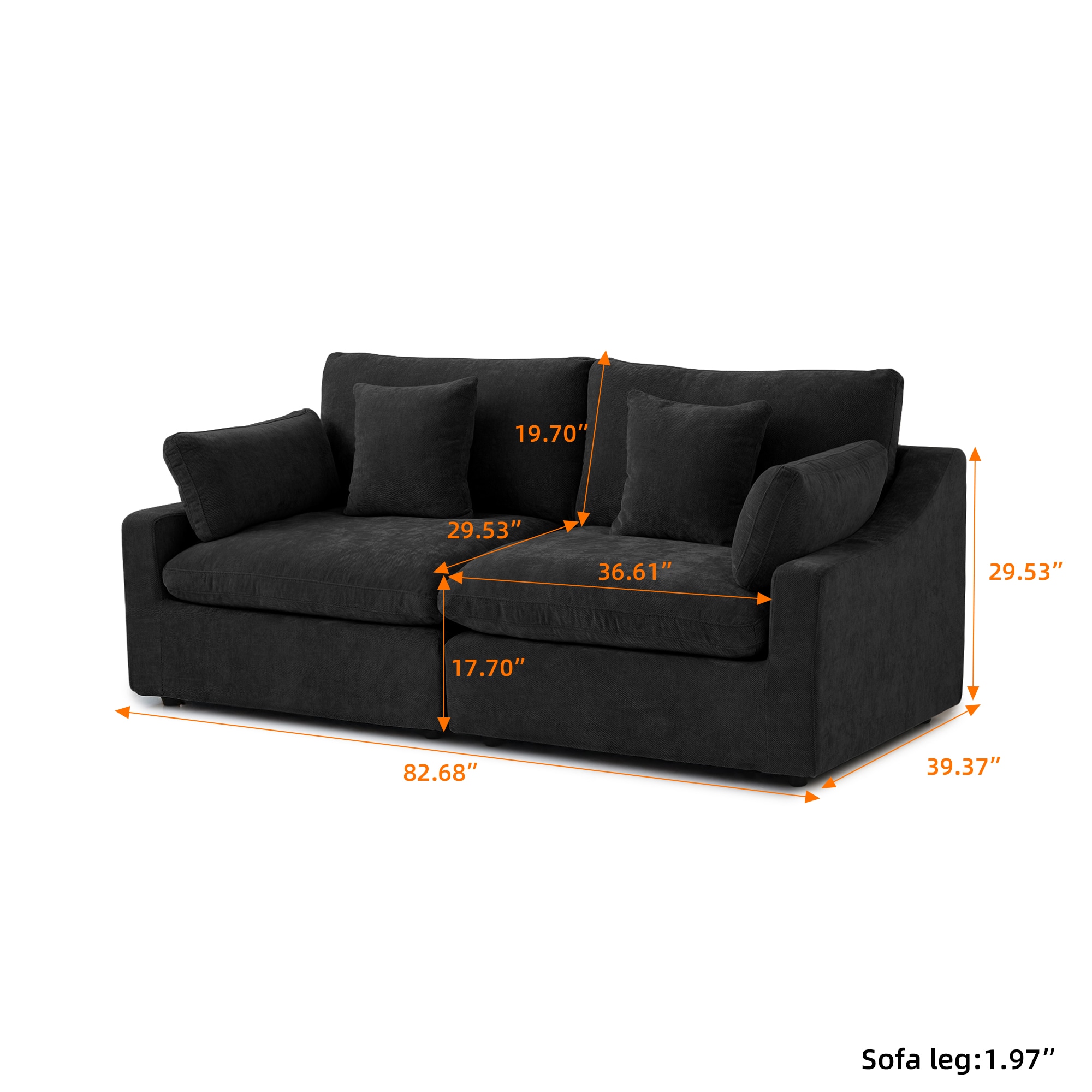 BuotiqHom DH-S2-140BK Sofas-Loveseats - View #9