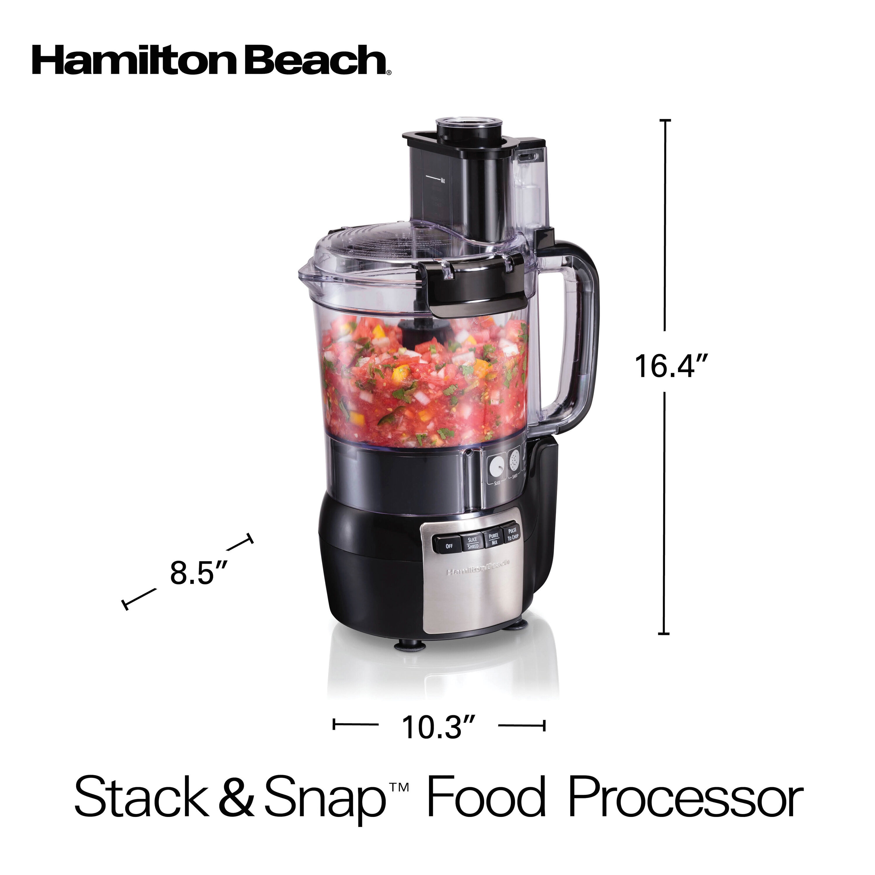 Black and Silver 12 Cup Stack & Snap Food Processor