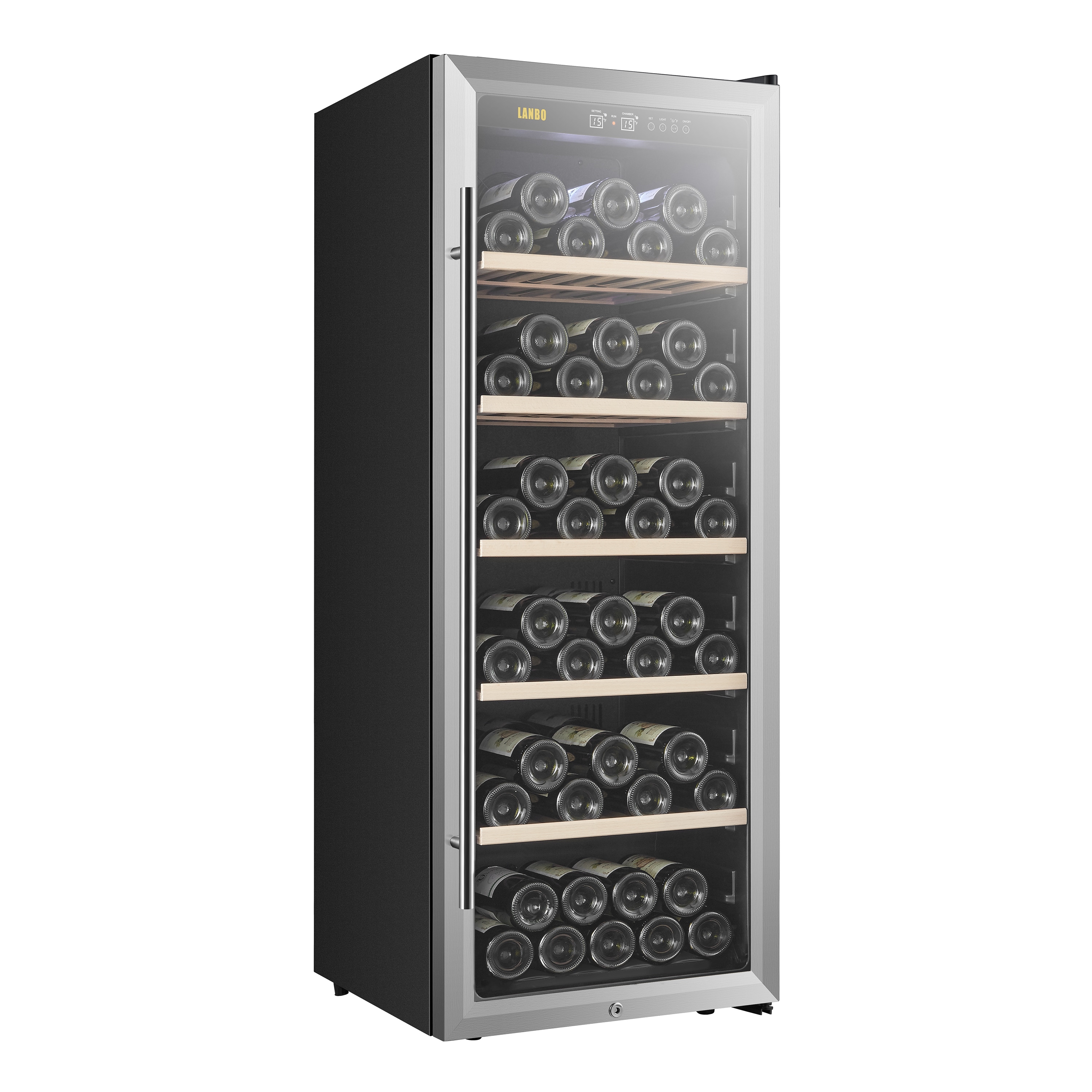 LANBO LW80S 19.5-in W 69 -Bottles Black, stainless steel Freestanding Indoor Wine Cooler