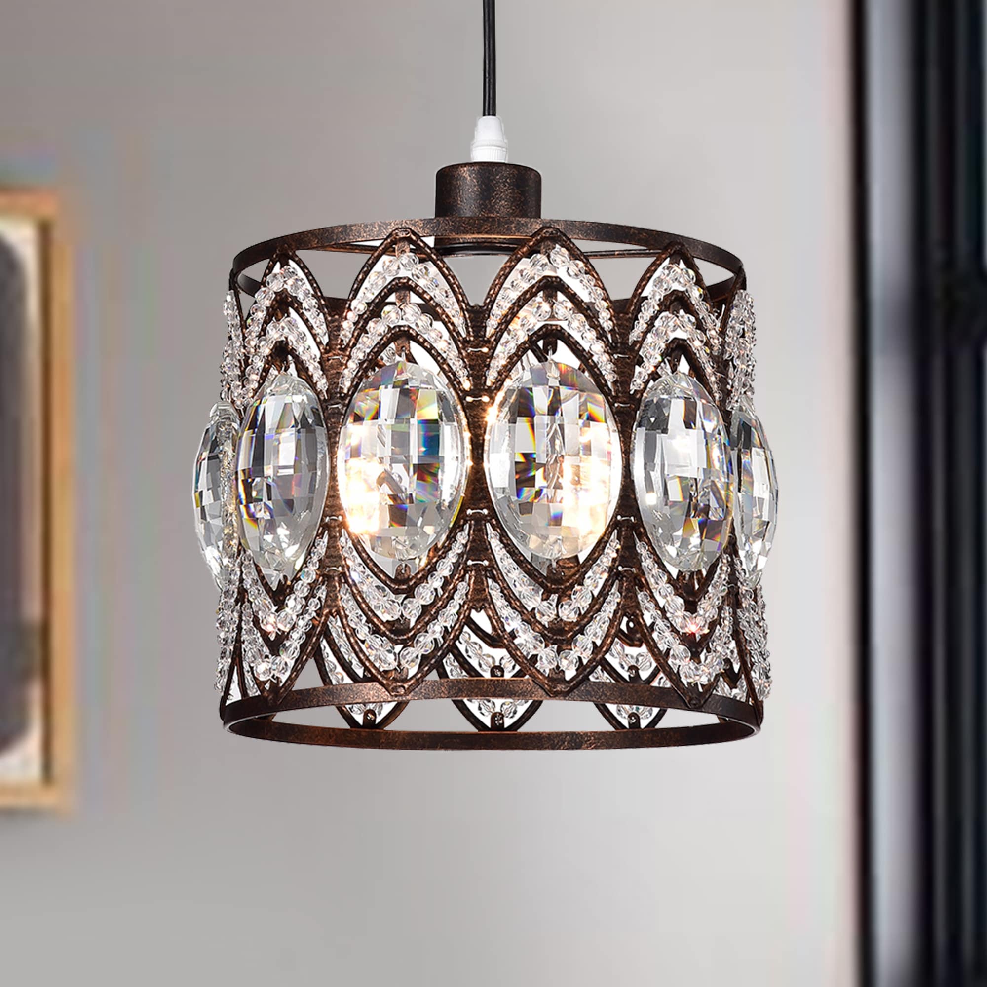 Warehouse of Tiffany HM061/1 5 -Light White Modern/contemporary For Use in Bedrooms, Dining Rooms, Foyers, Kitchens, Living Rooms Chandelier