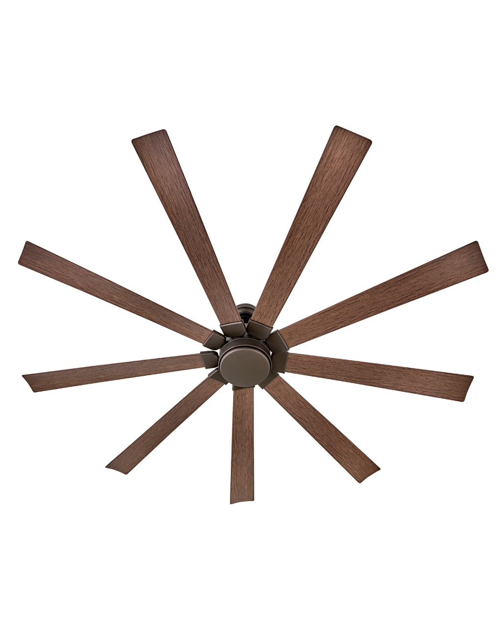 Hinkley Turbine 80-in Metallic Matte Bronze with Walnut Blades Integrated LED Indoor/Outdoor Smart Propeller Ceiling Fan with Light and Remote (9-Blade) 904280FMM-LWD Sansujyuku sansujyuku.com