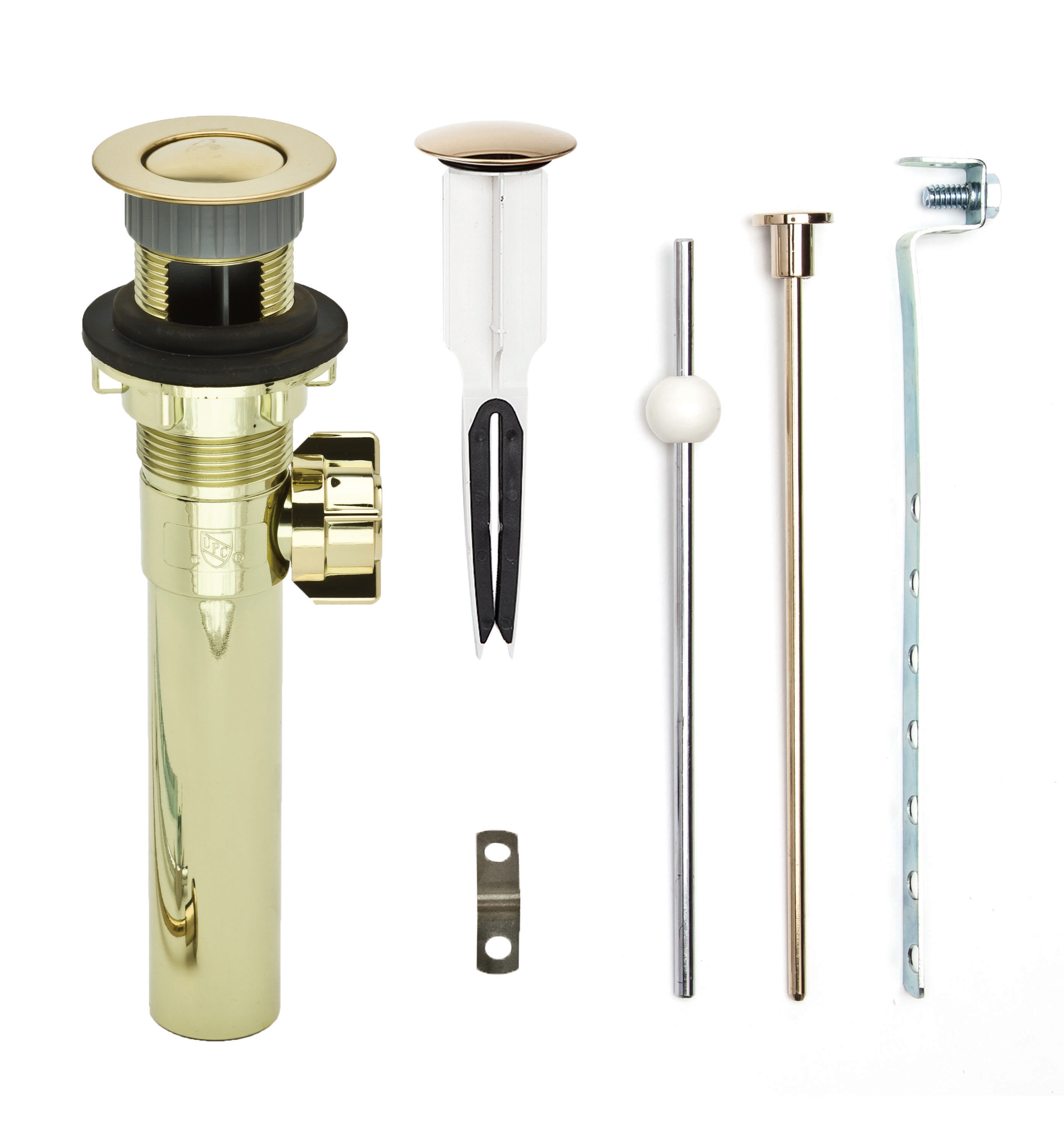 PF WaterWorks PF0736-PB-PB EasyPOPUP Polished Brass Bathroom Sink Pop Up Drain