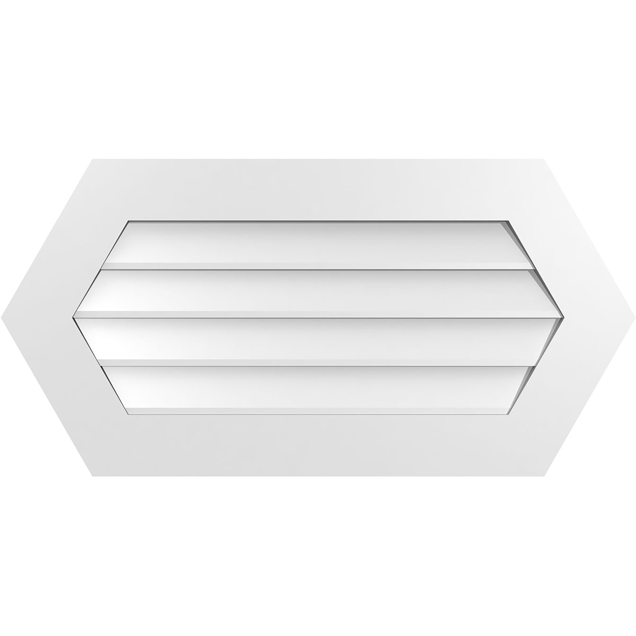 Ekena Millwork GVPHP36X1801SN 36-Inches x 18-Inches Off-white Peaked PVC Gable Louver Vent