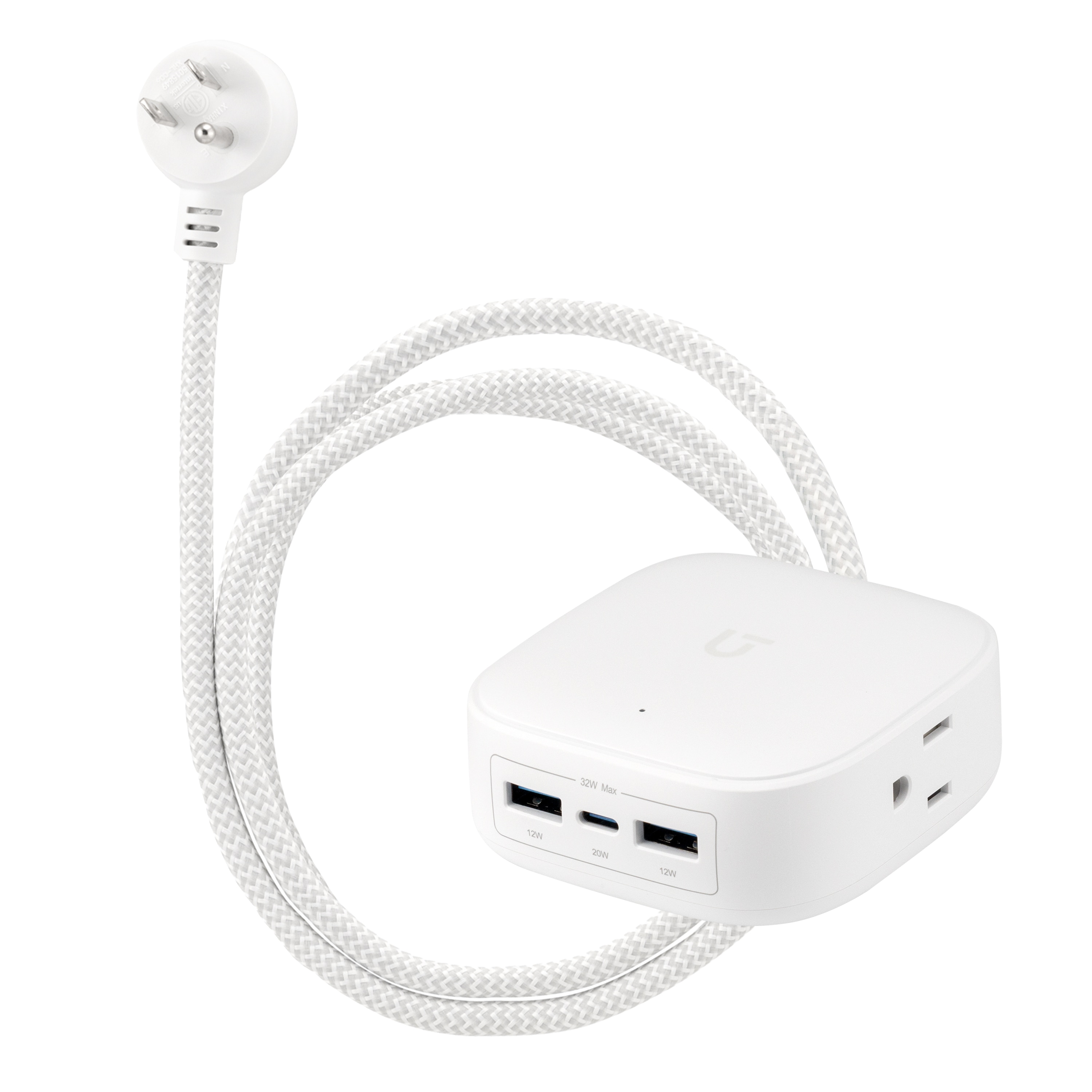 1-1/4-ft 5-Outlet 2-USB Ports Indoor White Power Strip | - Utilitech 79226