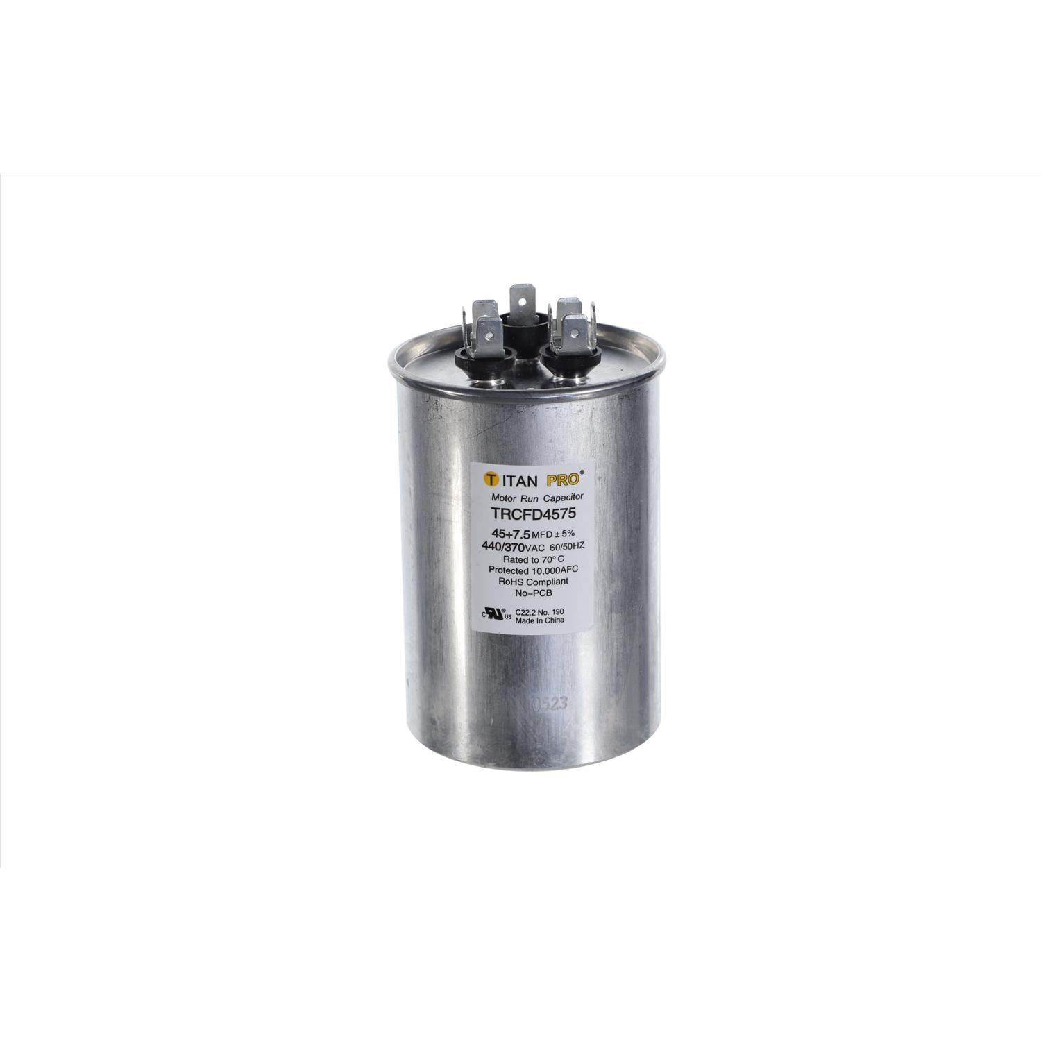 Titan PRO 45+7.5 MFD 440 V Round Run Capacitor 1PK in the Circuit