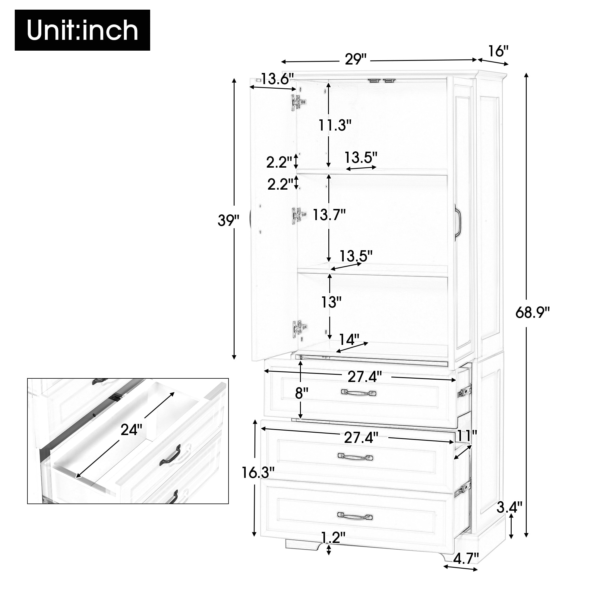 Siavonce XH510-L Utility-Storage-Cabinets - View #3