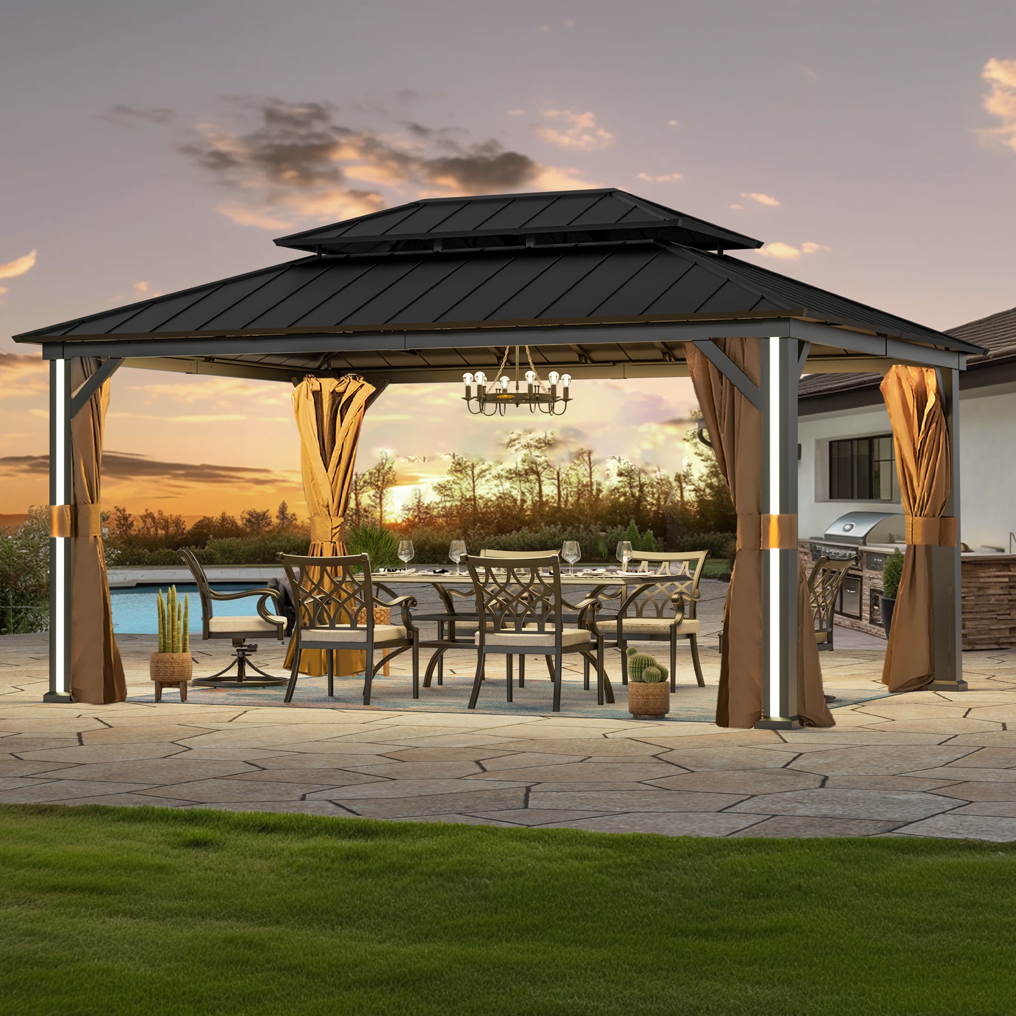 ELEVATE OUTDOORS IG10600042-1216S Wood-Resin-Gazebos - View #3