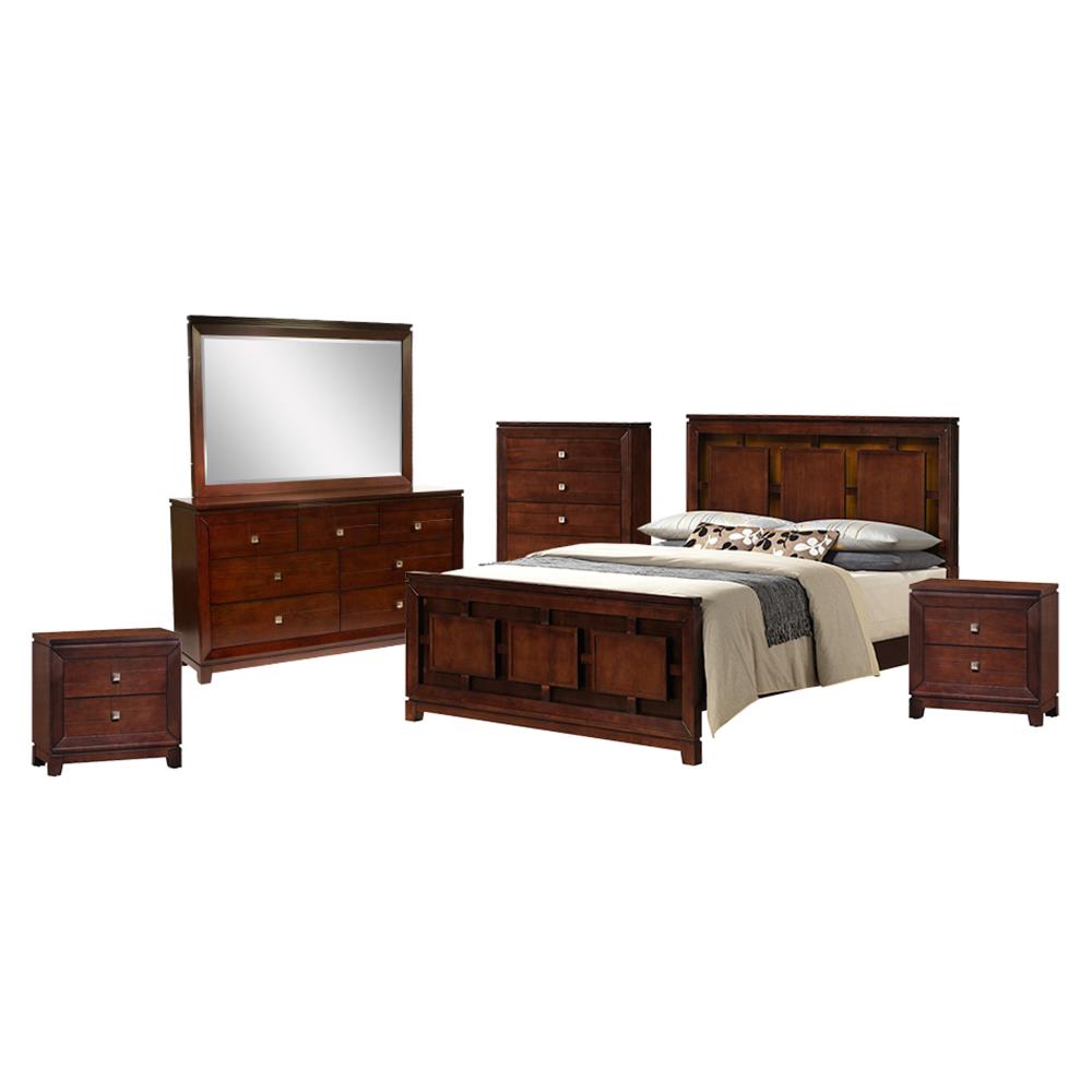 Picket House Furnishings LN600KB6PC Easton Cherry King Bedroom Set