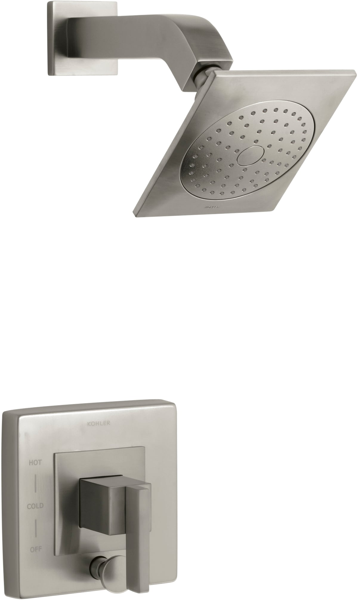 KOHLER T14665-4-BN Loure Vibrant Brushed Nickel 1-handle Single function 5.25-Inches Square Bathtub and shower Faucet