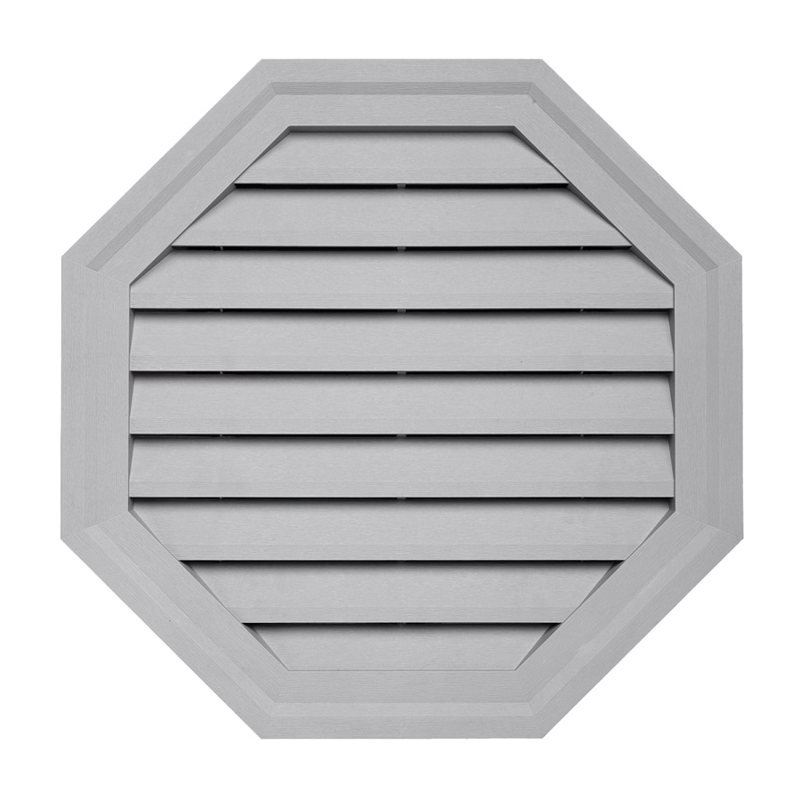  241771 10-in x 12.5-in Flint Octagon Vinyl Gable Louver Vent