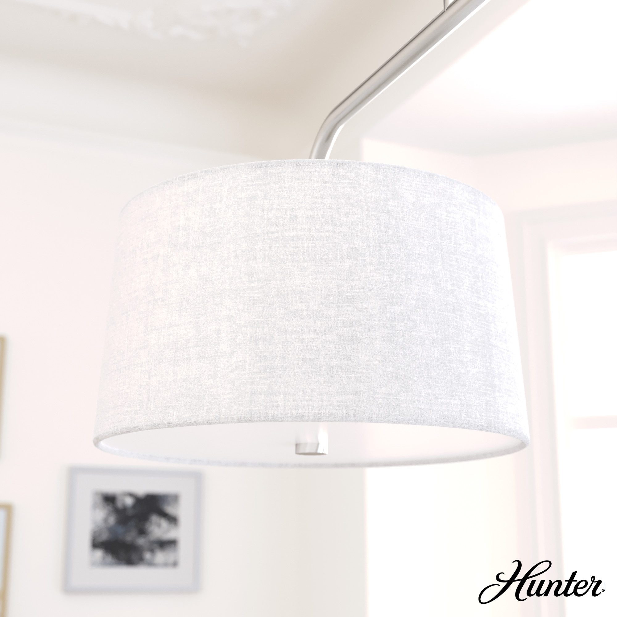 Hunter 19182 Cottage Hill 6 -Light Brushed Nickel Modern/contemporary For Use in Bedrooms, Dining Rooms, Foyers, Kitchens, Living Rooms Chandelier