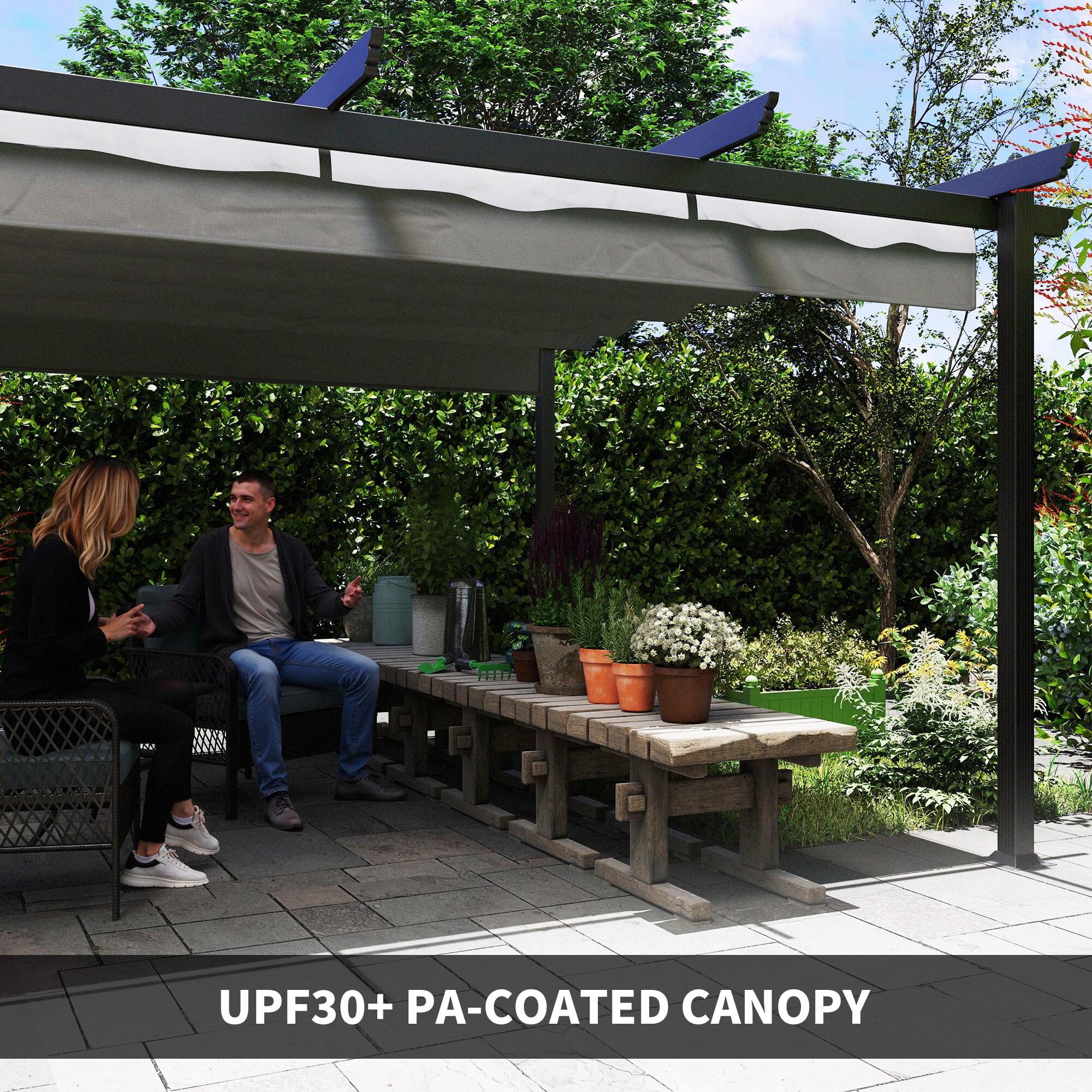 Outsunny 84C-567V00GY Wood-Resin-Gazebos - View #4