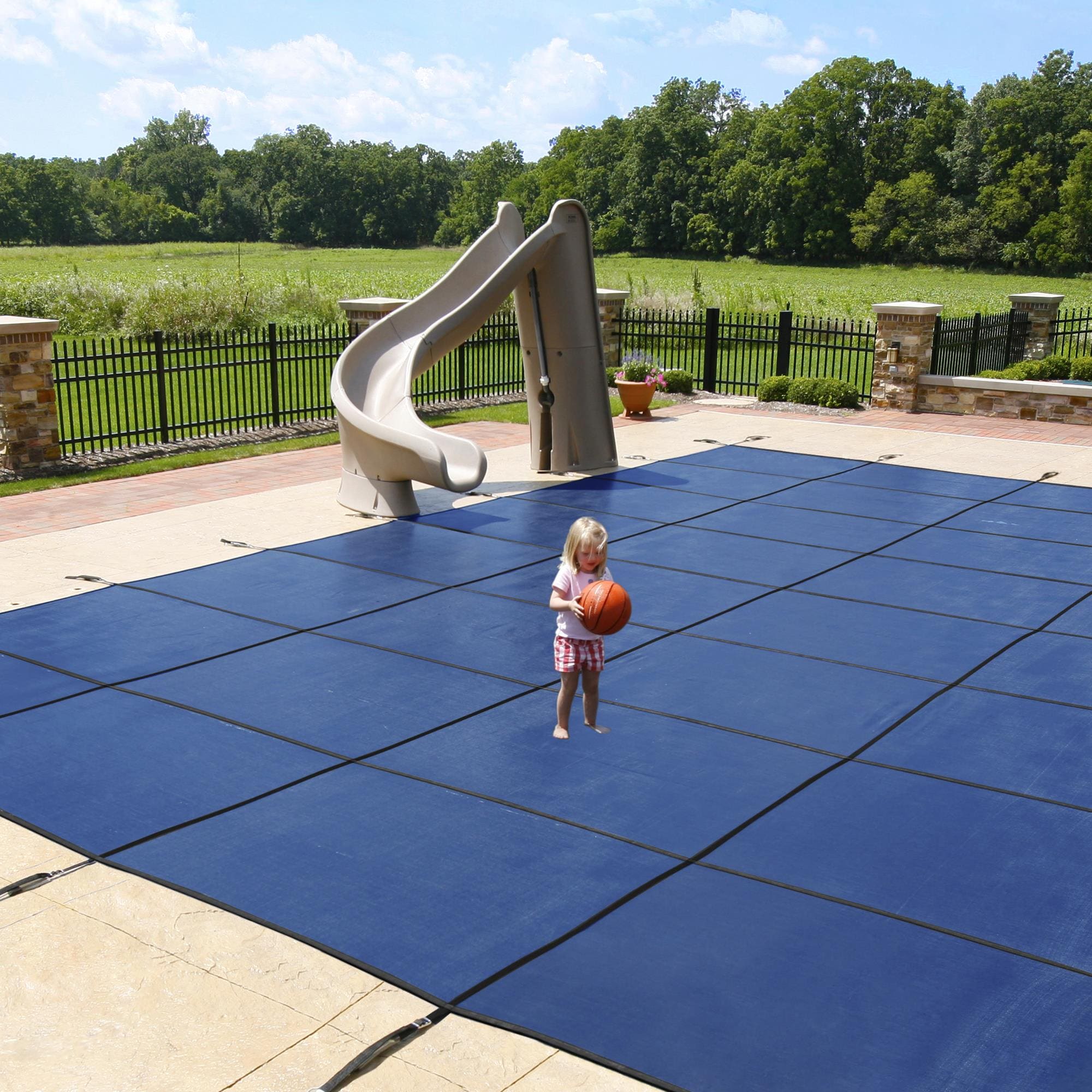 Blue Wave 22-ft x 42-ft Polypropylene Safety Rectangle Pool Cover in the Pool  Covers department at