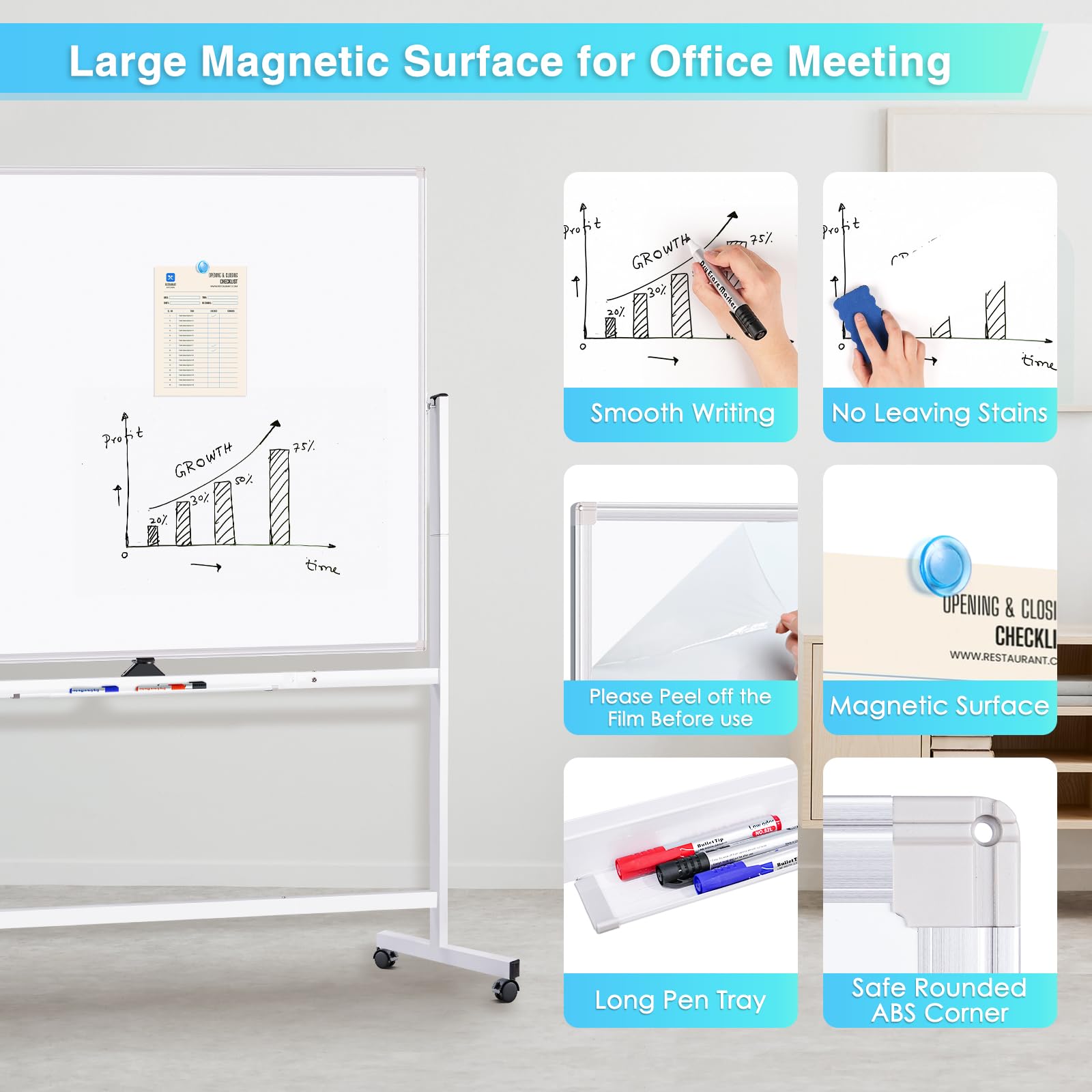 Maxtek LW-MDW-120180W-86 Dry-Erase-Bulletin-Boards - View #9