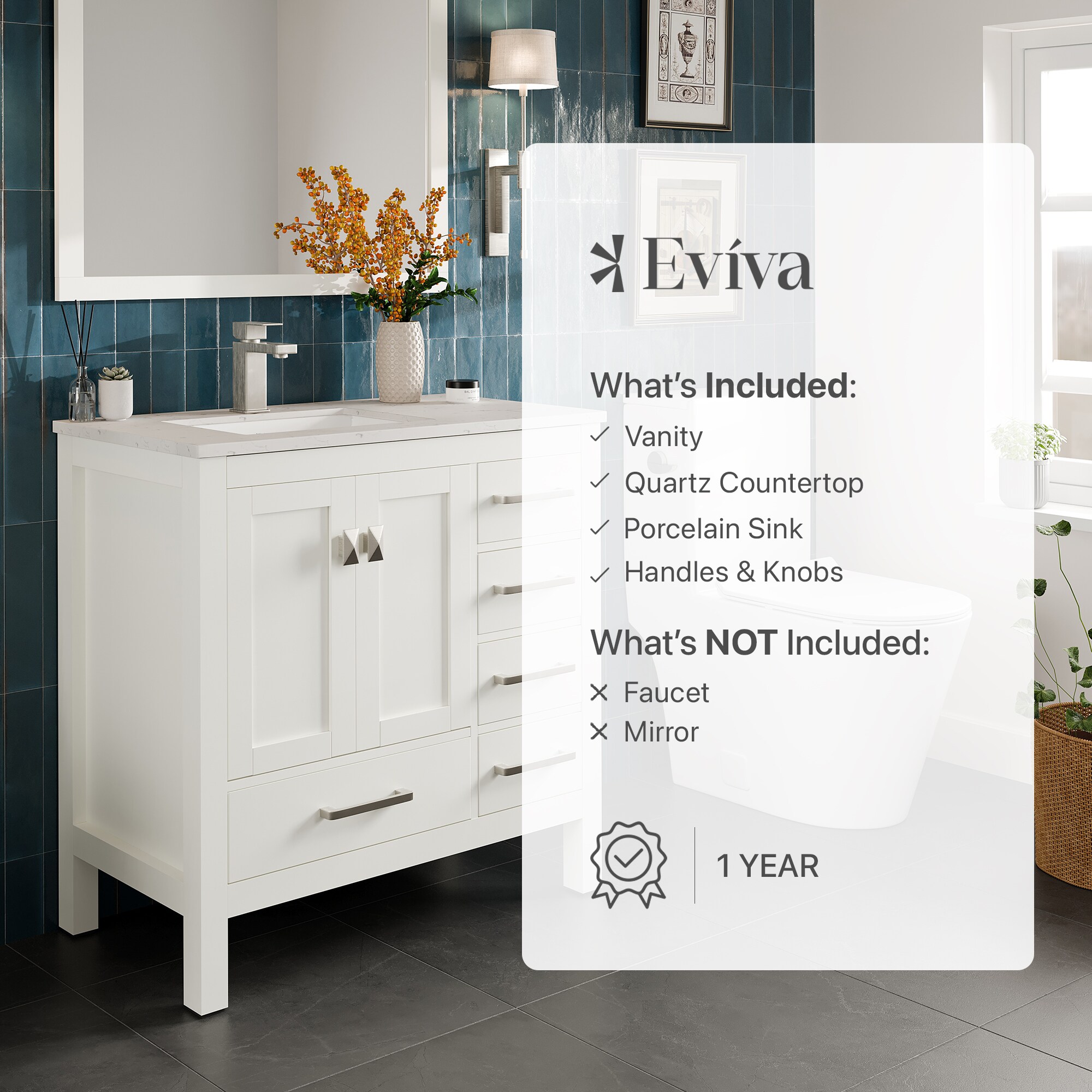 Eviva TVN414-38X18WH-Q Bath-Vanity-Combo - View #7