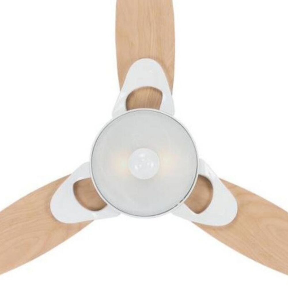 30'' White LED Ceiling Fan with Frosted Glass Light