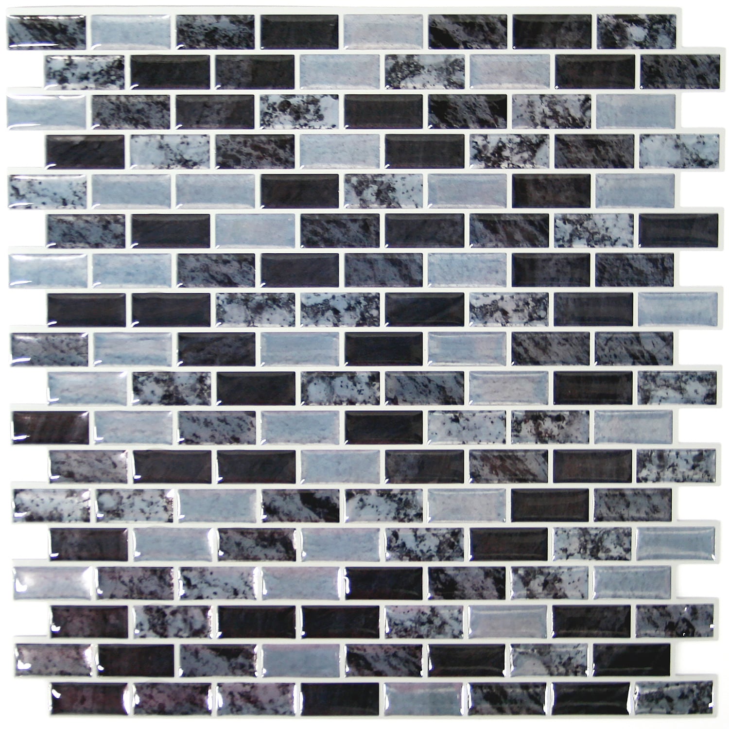 Blue and Gray Marble Peel and Stick Mosaic Tile
