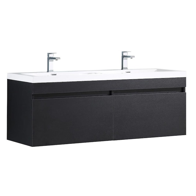 Fresca Largo 57 In Black Double Sink, 57 Bathroom Vanity