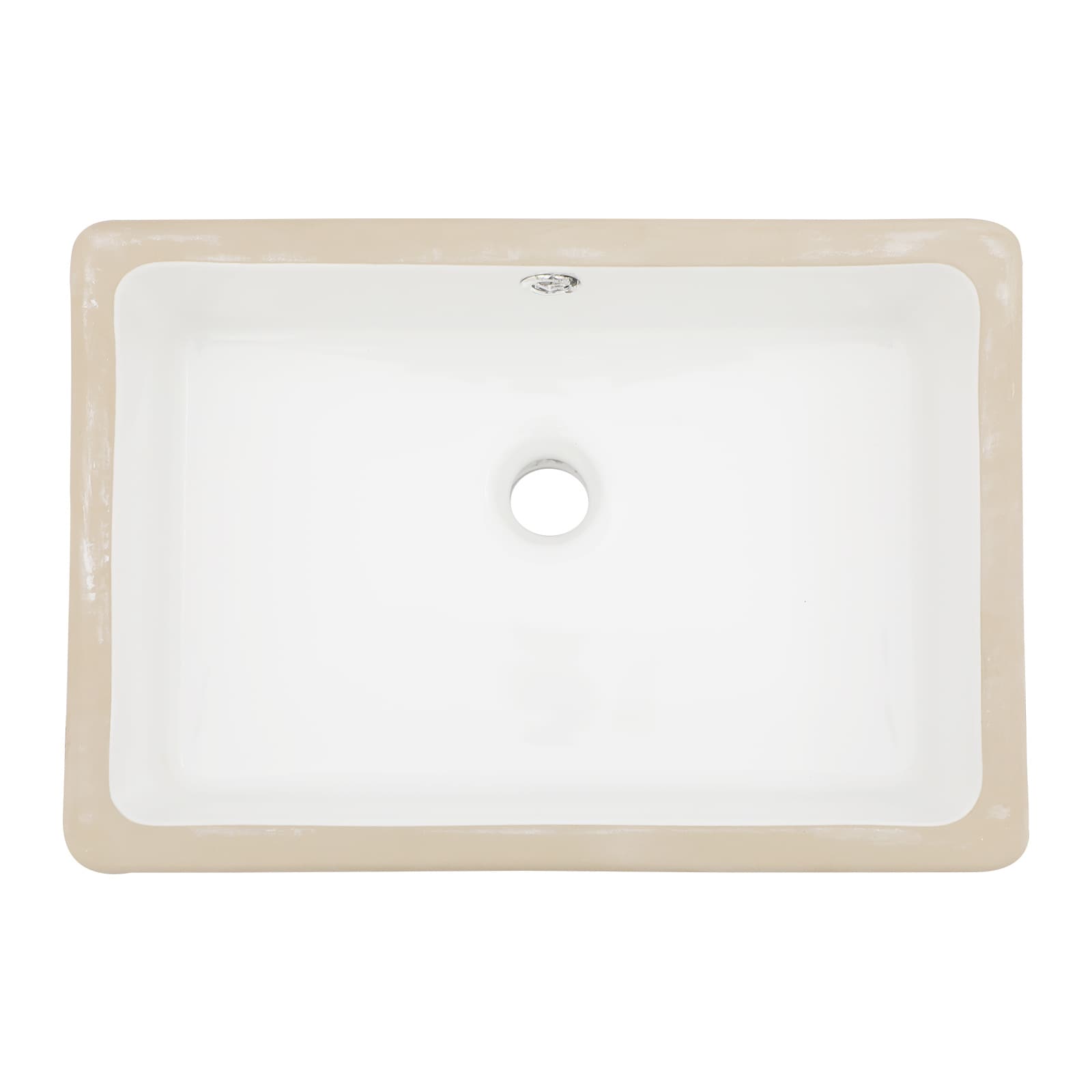 Lordear 18-in x 12-in White Ceramic Rectangular Undermount Bathroom Sink