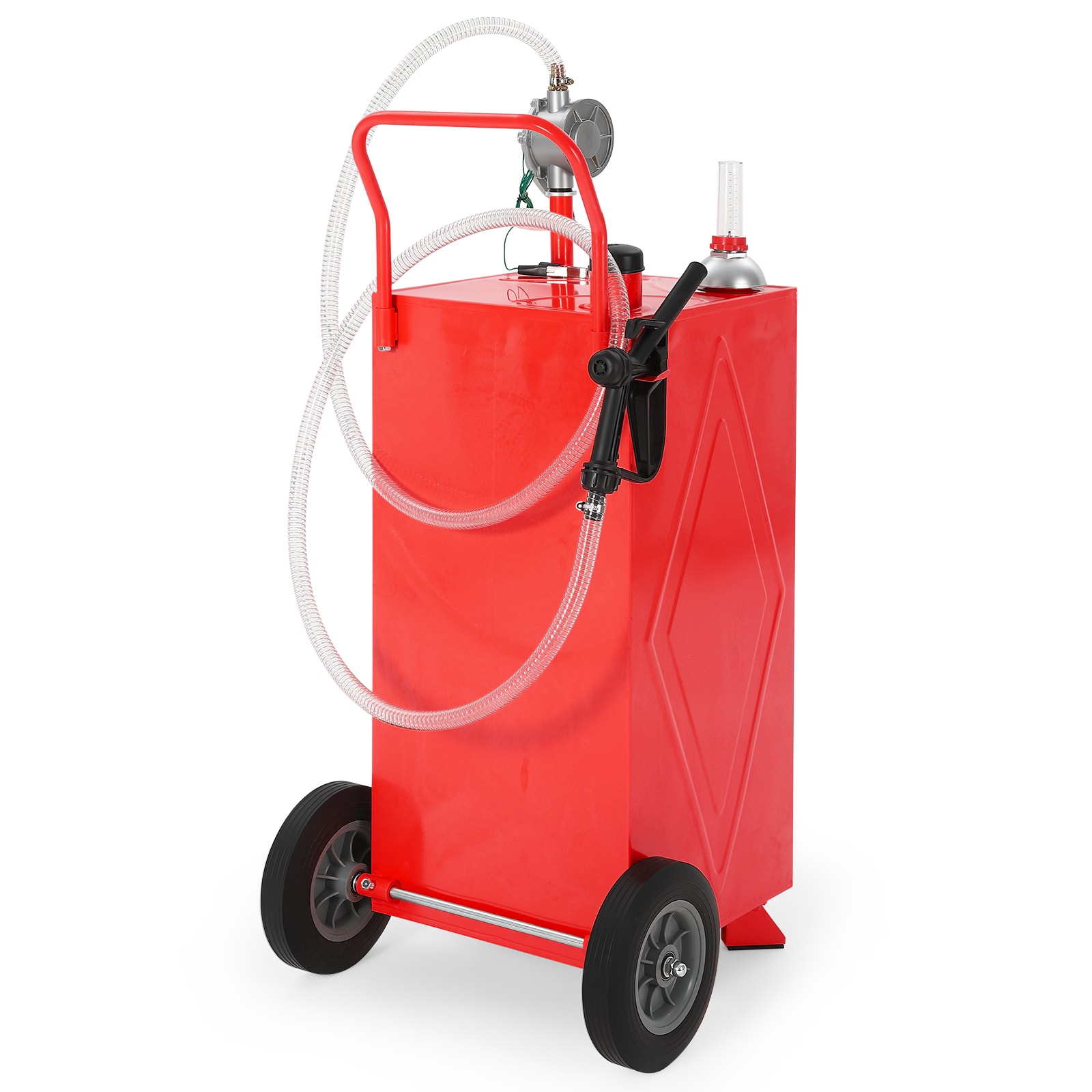 Garvee - 35 Gallon Fuel Gas Caddy Storage Tank Portable Gas Caddy with Wheels Manual Hand Crank T...
