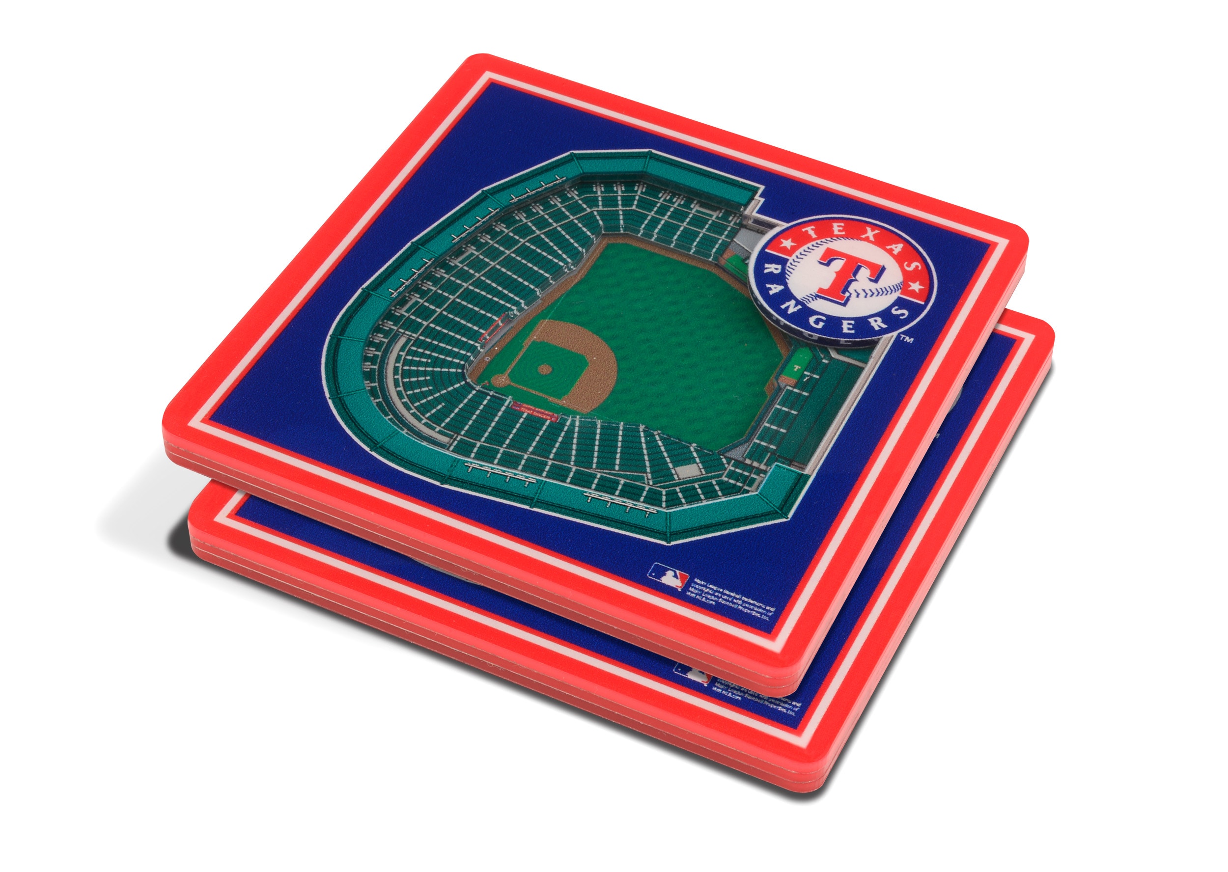 Texas Rangers 3D StadiumViews Coaster Set