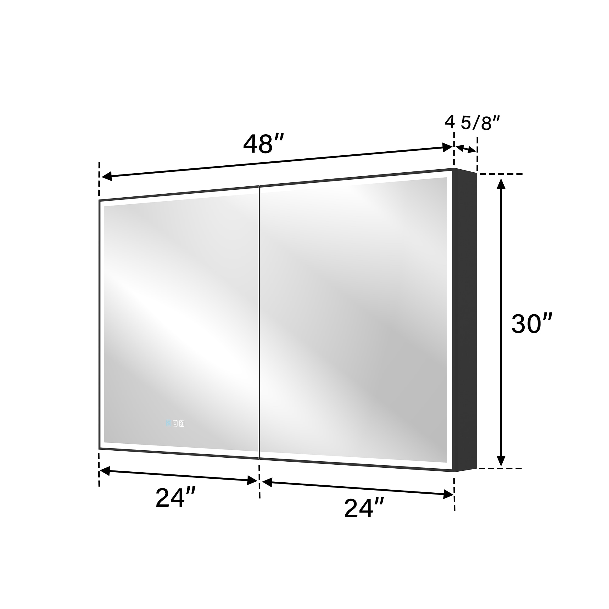 Forclover MF03ZC-BK4830 Bathroom-Medicine-Cabinets - View #2