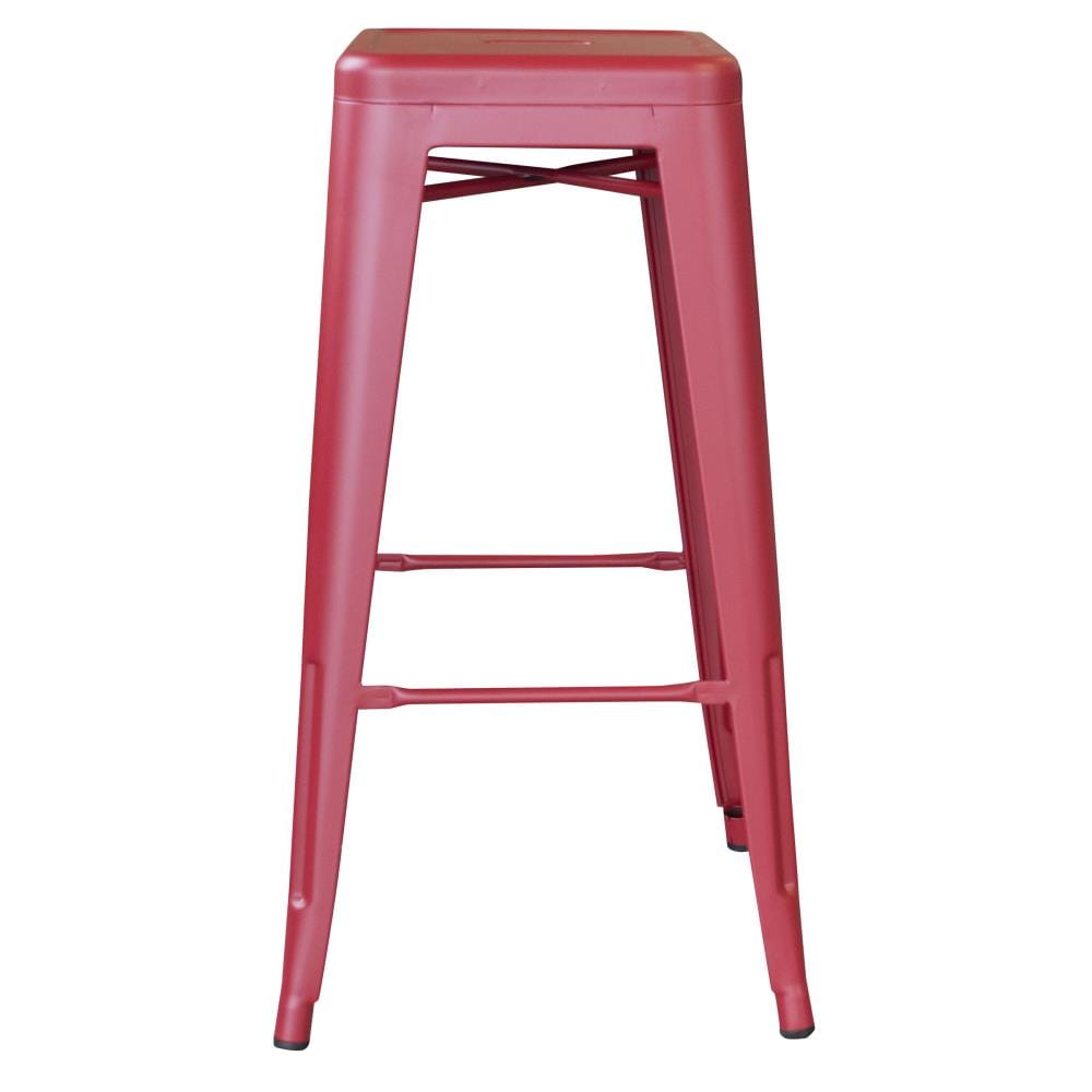 Red 30" Zinc Metal Indoor/Outdoor Bar Stools - Set of 2