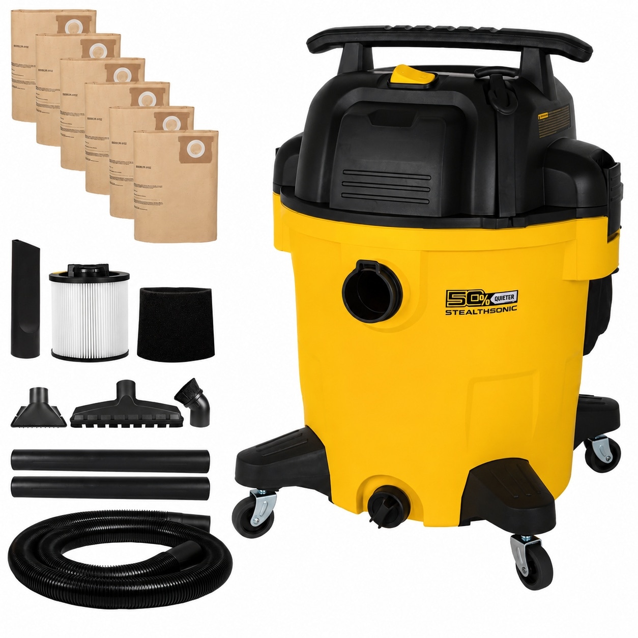 Aoibox  12 Gallon STEALTHSONIC Shop Vacuum Wet and Dry 5 5 Peak HP Ultra Quiet Shop Vac with Powerful Suction Wet Dry