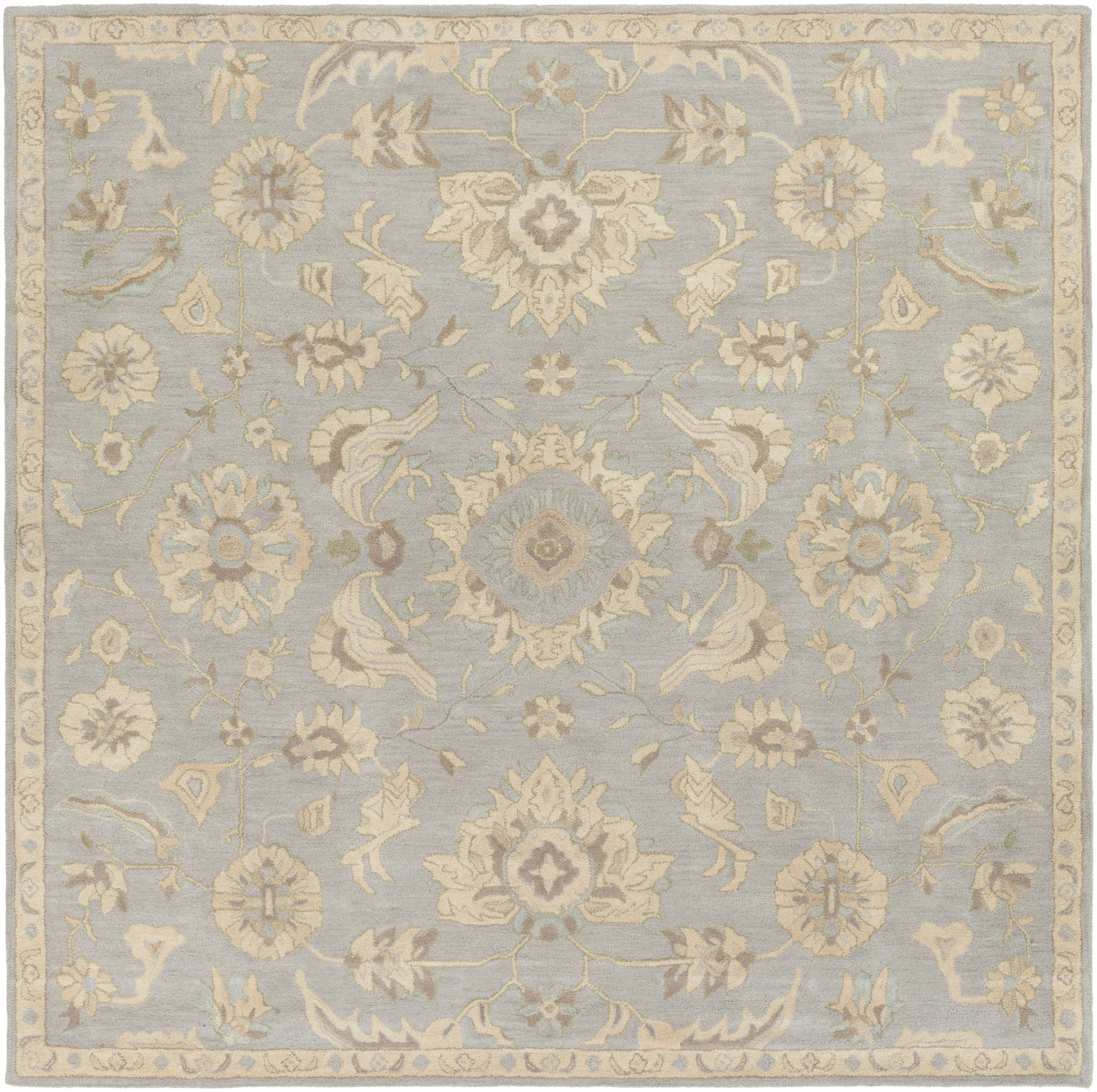 Surya CAE1162-99SQ Caesar 10 X 10 (ft) Wool Light Gray Square Indoor Medallion Oriental Area Rug