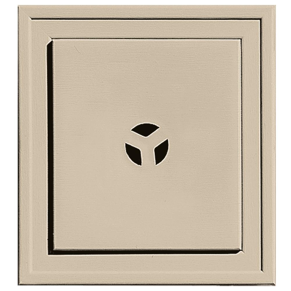 Builders Edge 130110003011 7.3125-in x 7.3125-in Sandalwood Vinyl Universal Mounting Block