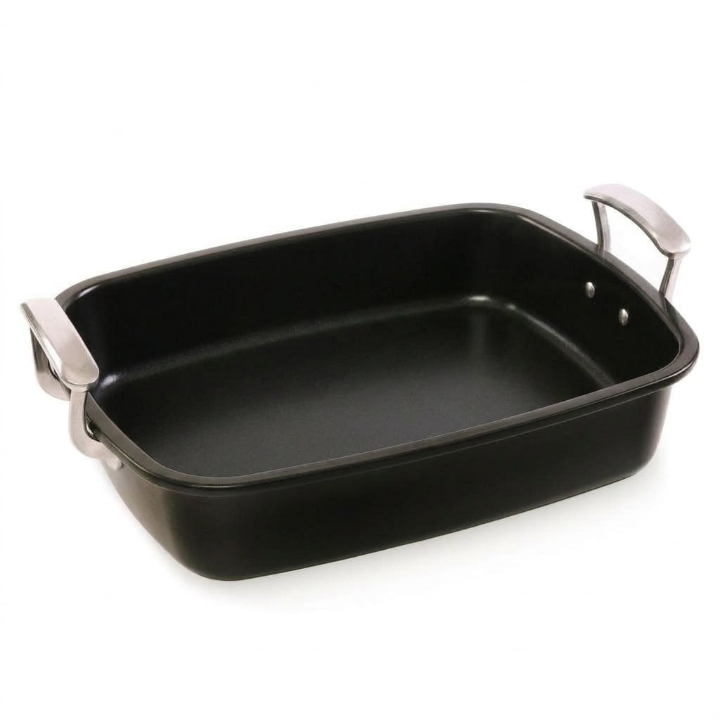 Aoibox  18 5 x 14 6 in Nonstick Turkey Roasting Pan with U Shaped Rack Heavy Duty Steel Holds up to 25 lb