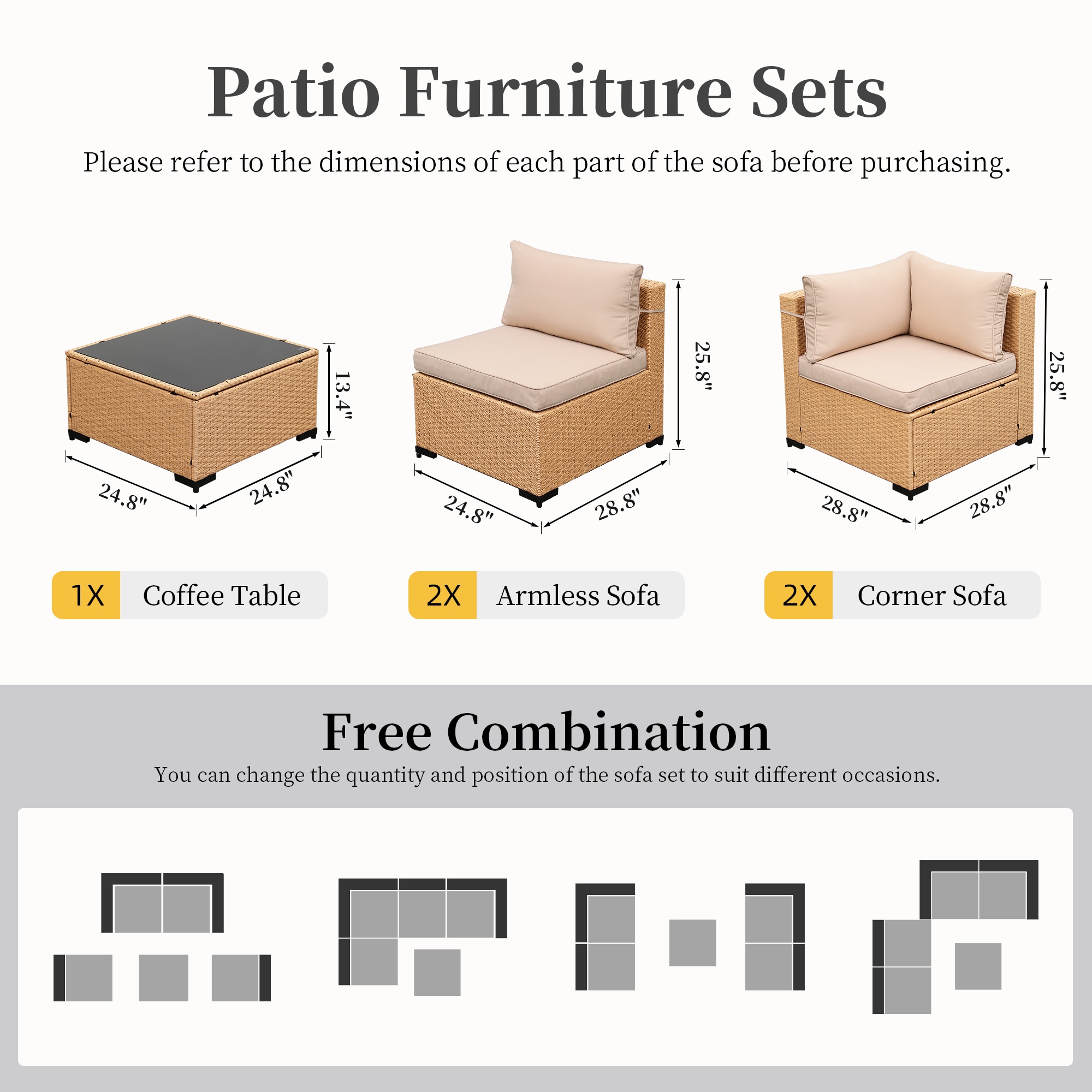 UPHA TBBE-AB-BEIGE Patio-Conversation-Sets - View #3