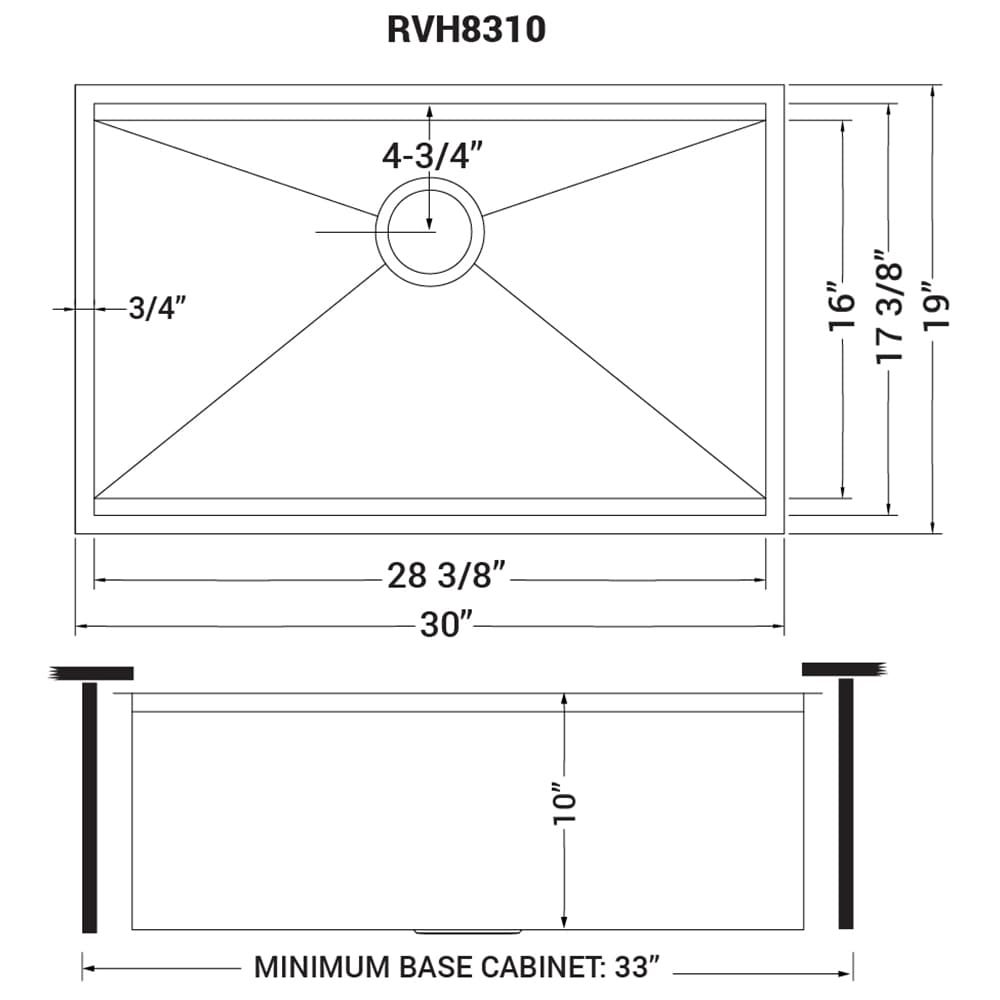 Ruvati Roma Undermount 30-in x 19-in Brushed Stainless Steel Single ...