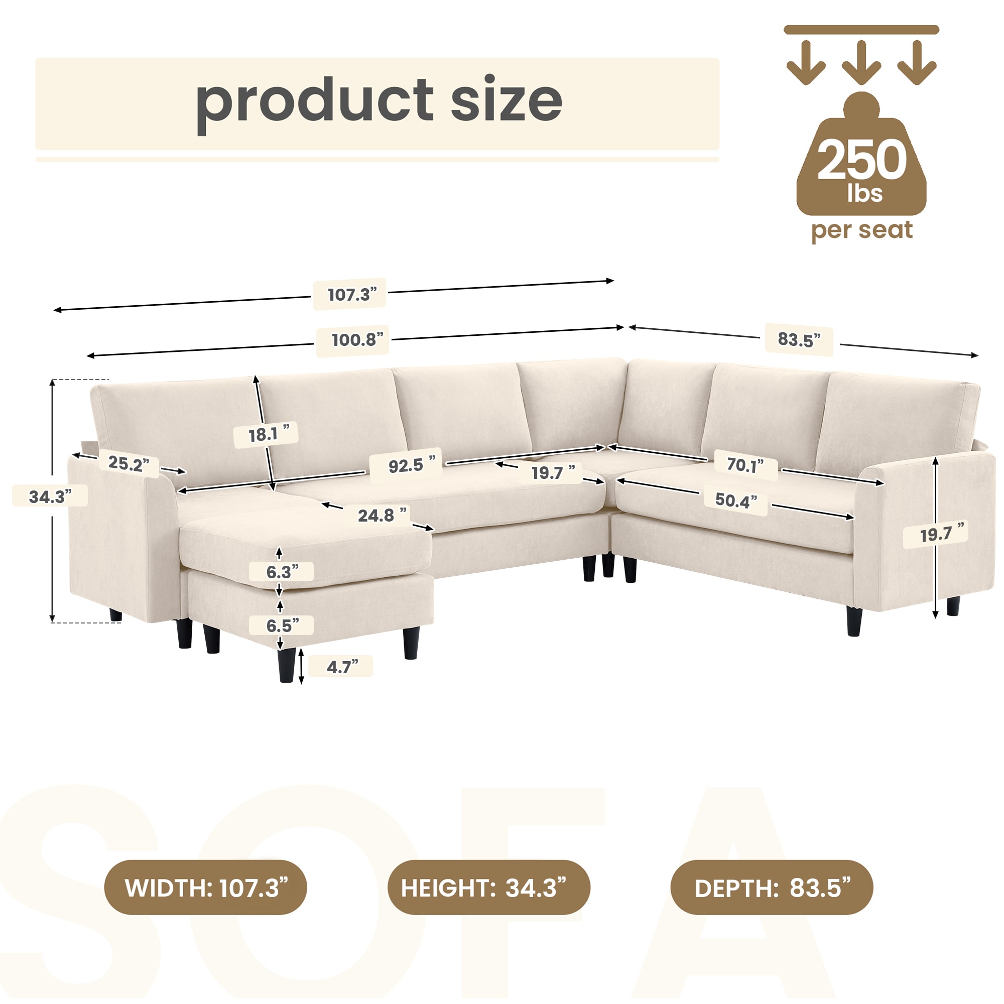VOUA SAF-XNE4R2G-BE Sofas-Loveseats - View #9