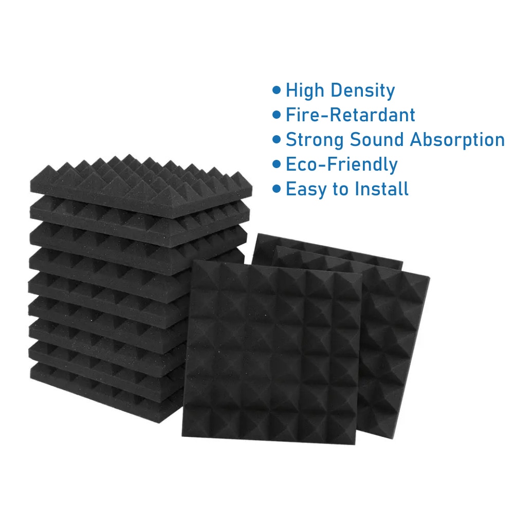 Agfabric 12-in x 12-in Black Foam Acoustical Sound Absorbing Panel in ...