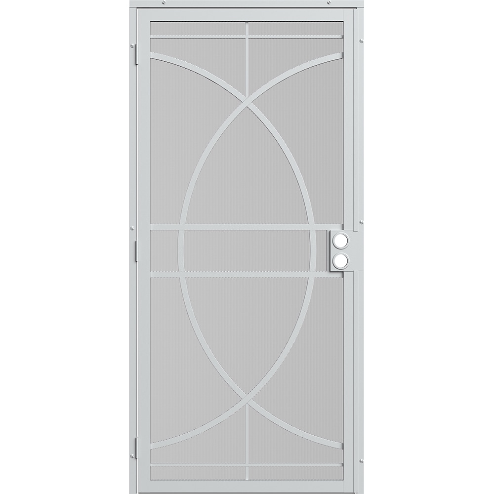 Rio 32-in x 81-in White Steel Surface Mount Security Door with Black Screen | - Gatehouse 91837031