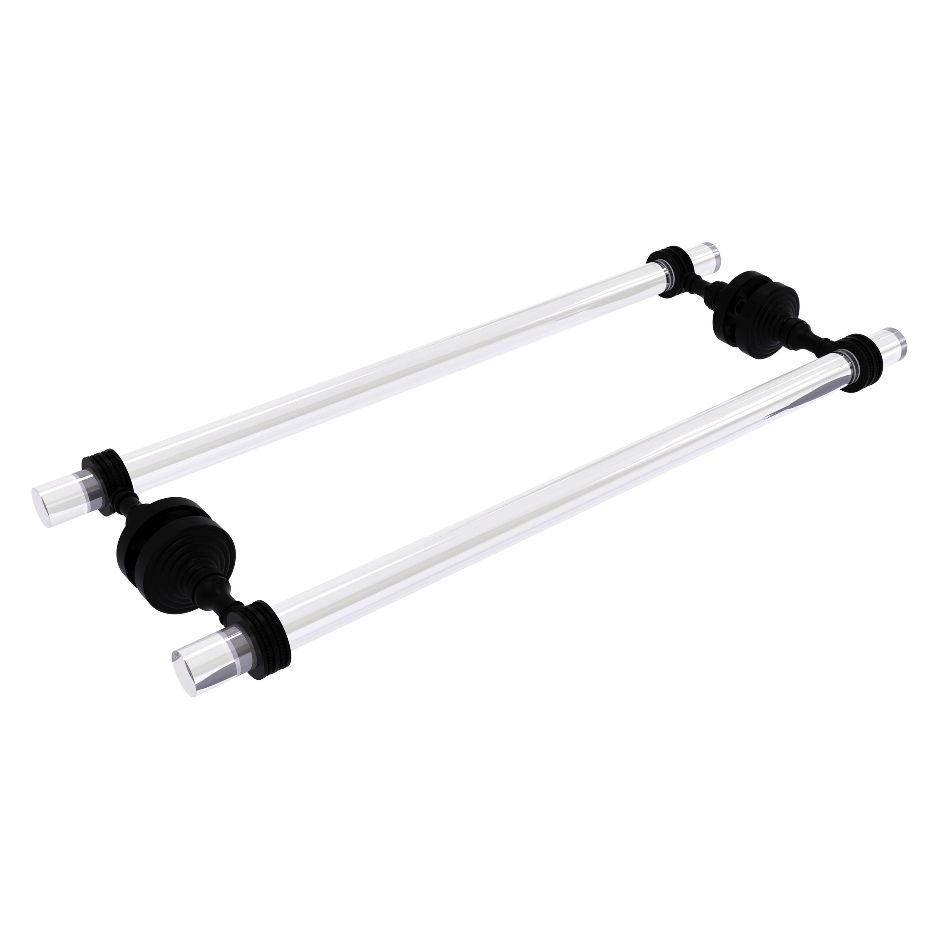 Allied Brass PG-41D-BB-18-BKM Pacific Grove 18-in double Matte Black Wall mount Double Towel Bar