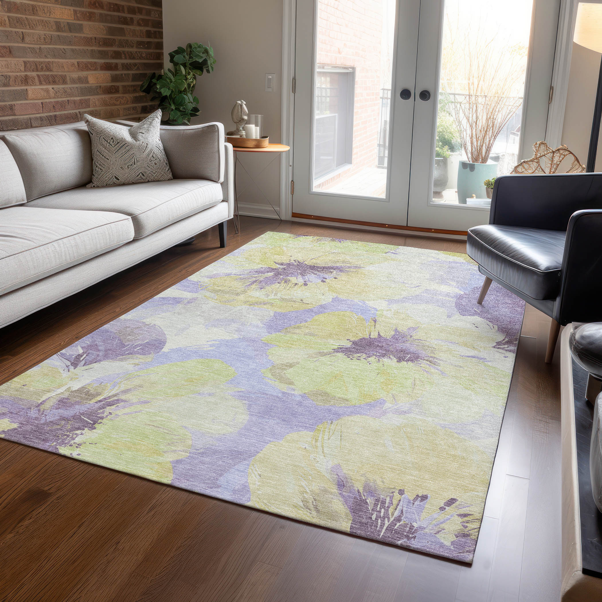 Addison Rugs ACN1560WH30X46 Chantille ACN1560WH 2 x 3 (ft) Polyester Wheat Rectangular Indoor/Outdoor Geometric Machine washable Area rug
