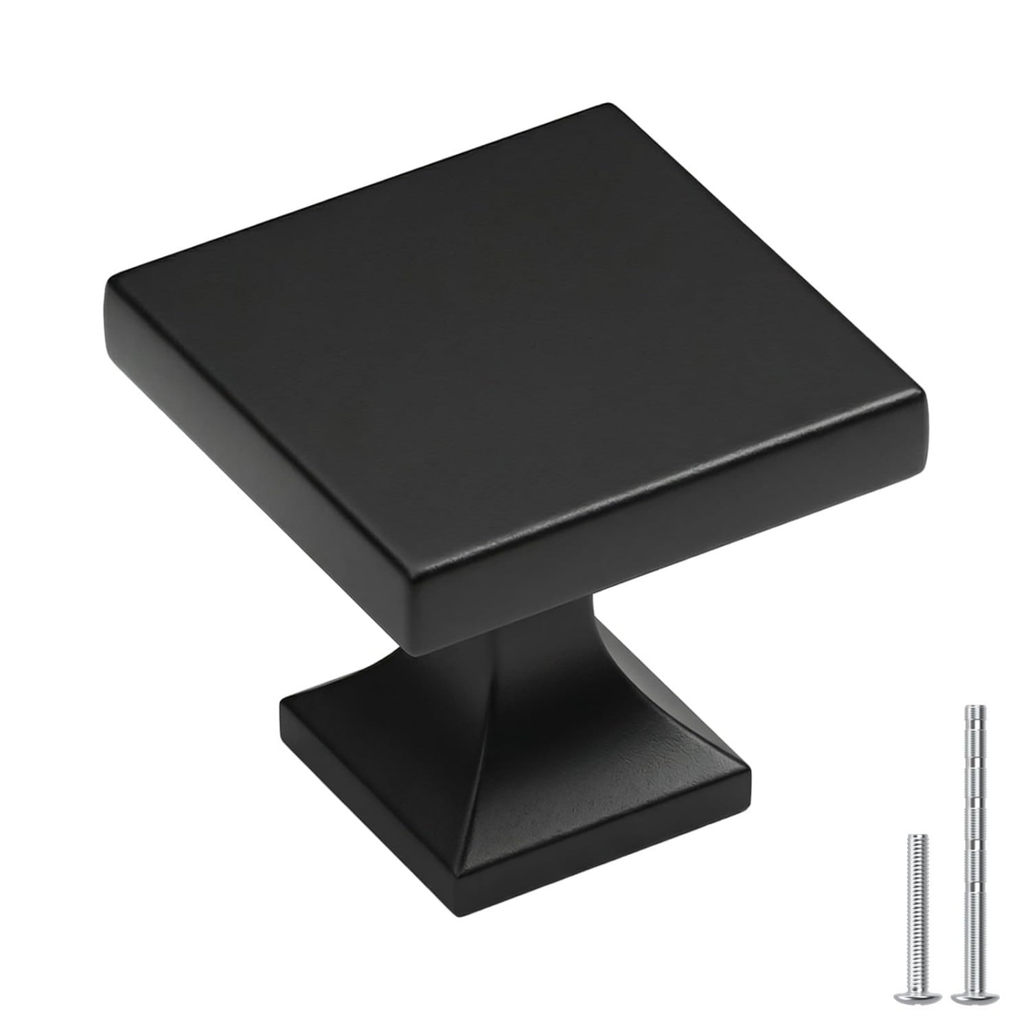 Numhew 1.1in W 10-Pack Square Black Cabinet Knob #NH-BEN-33805-BHC
