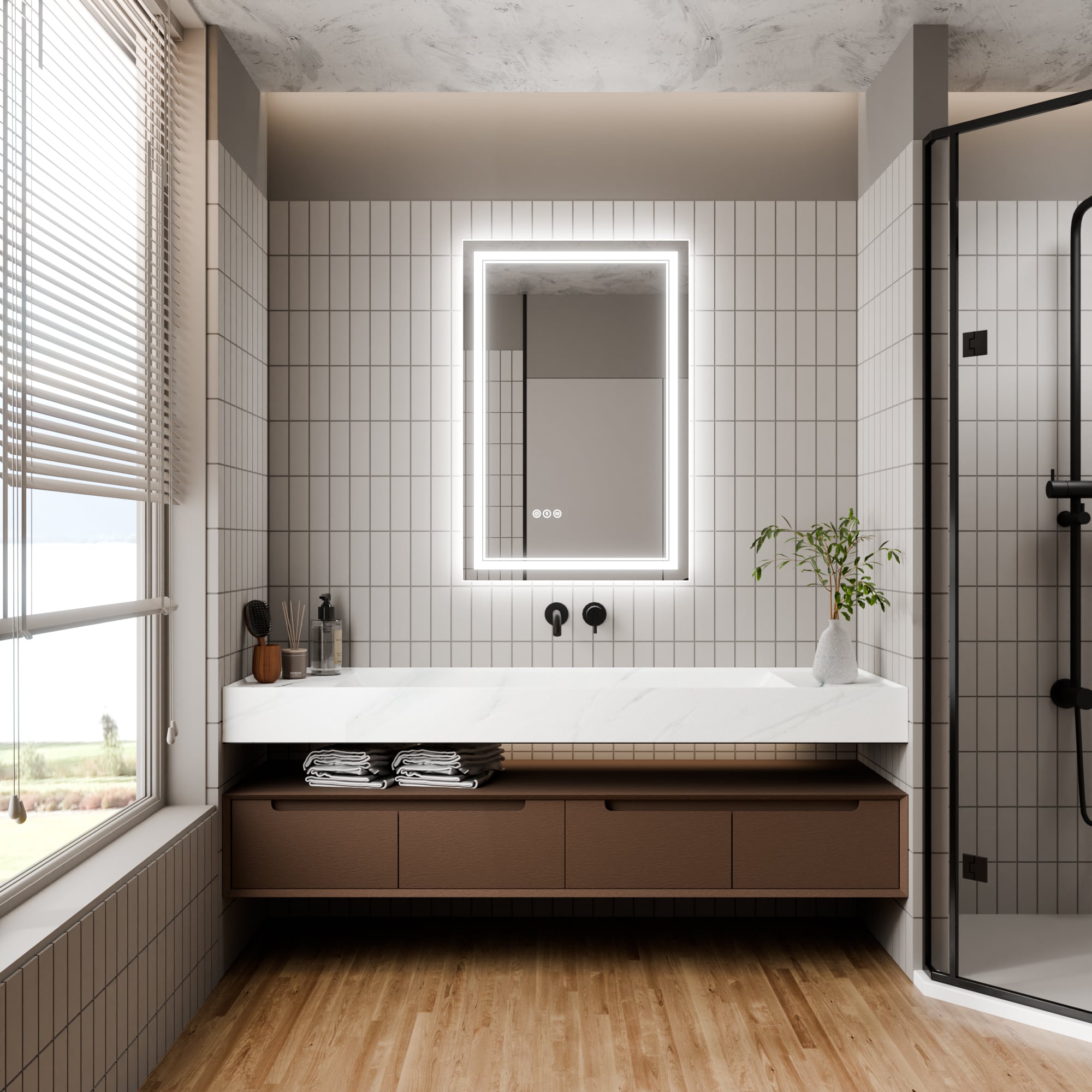 WELLFOR EX-TF2436 Framed-Bath-Mirrors - View #2