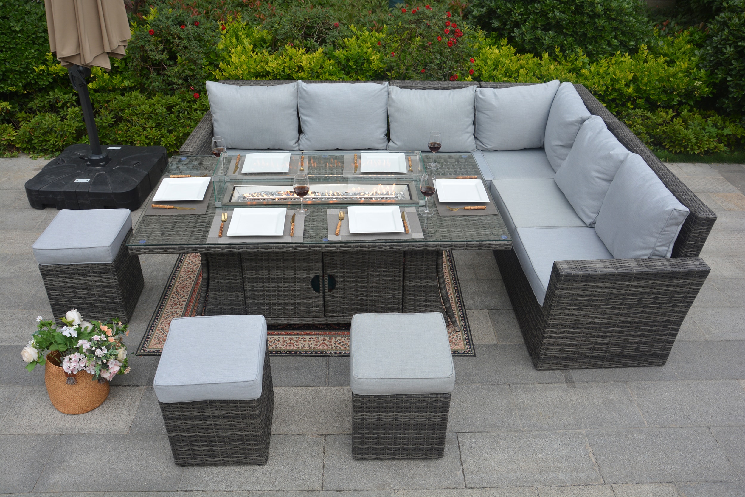 Moda Furnishings 1403-1106R-G Patio-Conversation-Sets - View #3