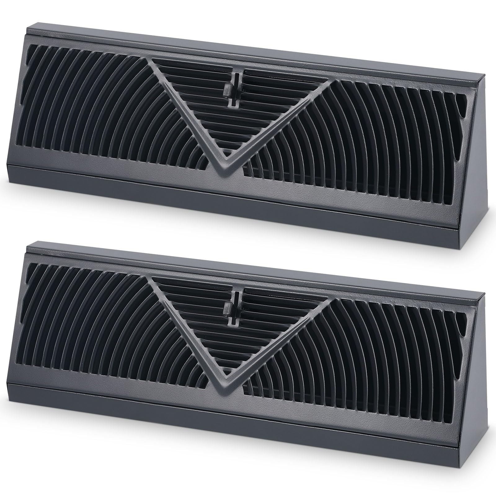 Aoibox 2 Pack Steel Baseboard Register Vent Covers with Adjustable Lever for 15 in Duct Openings Floor Wall #LABU6AJ7