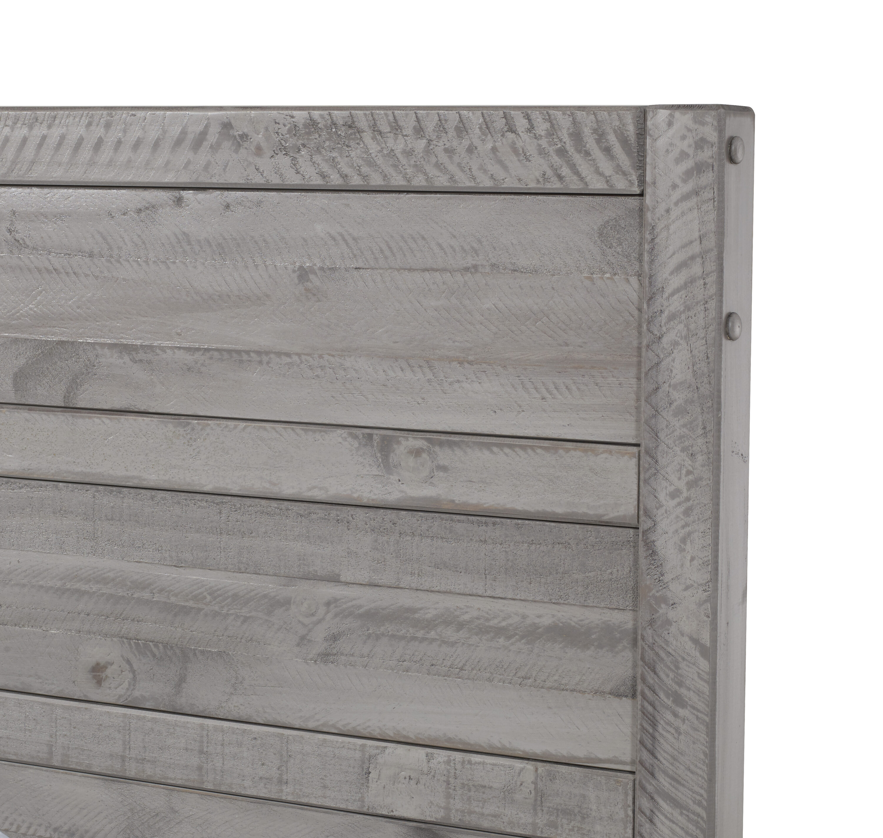 Carmel Queen Antique Gray Pine Wood Bed Frame