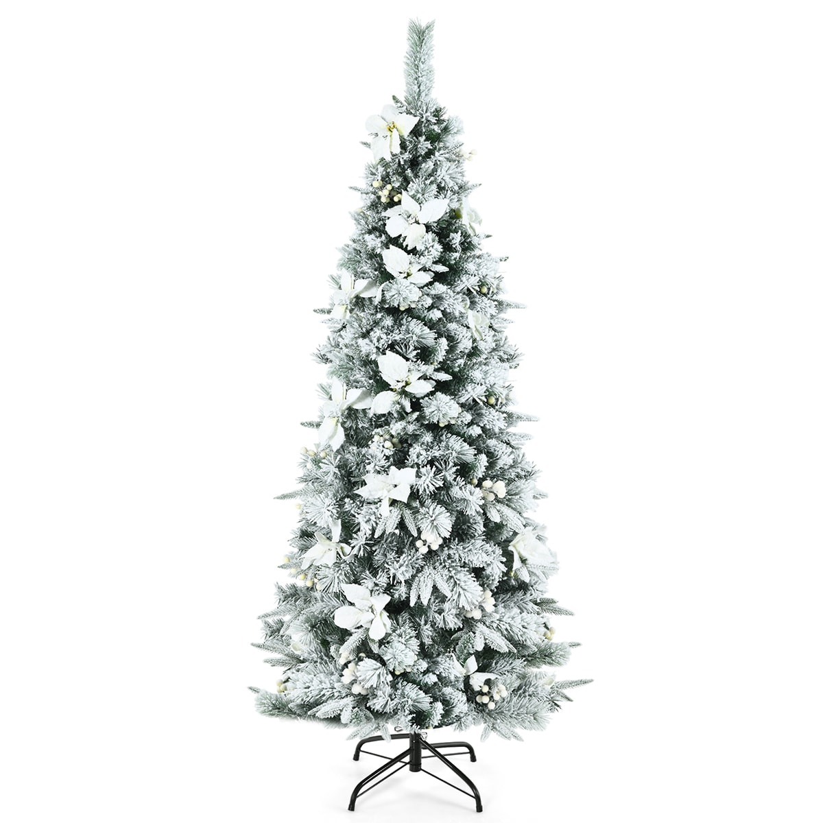WELLFOR CM-HWY-23501 6-Feet Pencil Flocked Artificial Christmas Tree