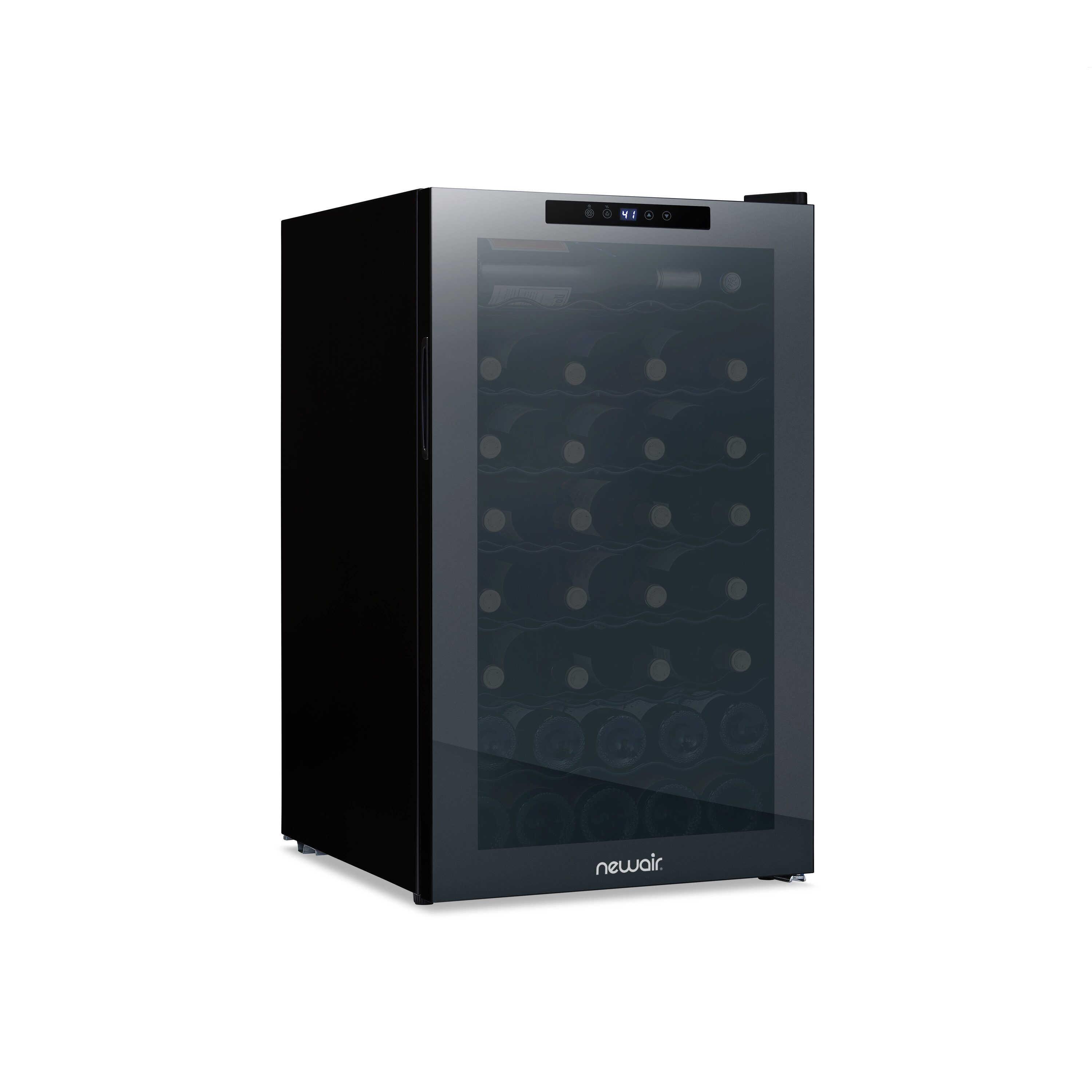NewAir NWC051BK00 19.5-Inches W 51 -Bottles Mirrored Black Freestanding Indoor Wine Cooler