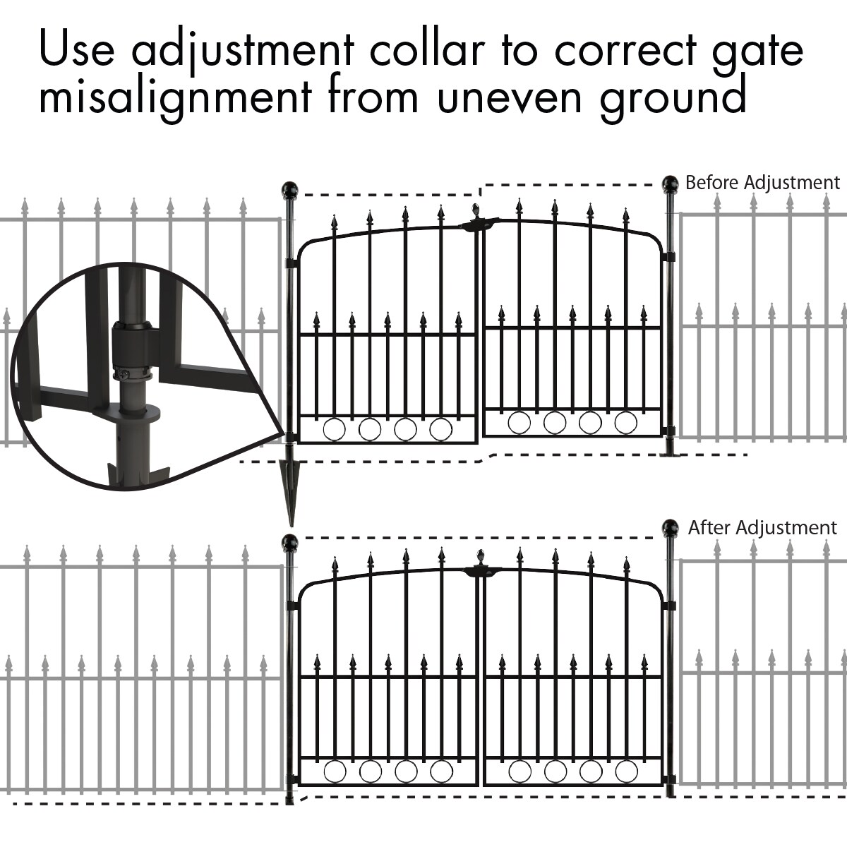 YARDLINK Empire 2-ft H x 3-ft W Powder-coated Steel Decorative Metal ...