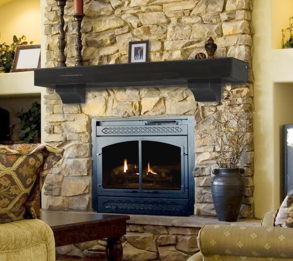 rustic fireplace mantel corbels