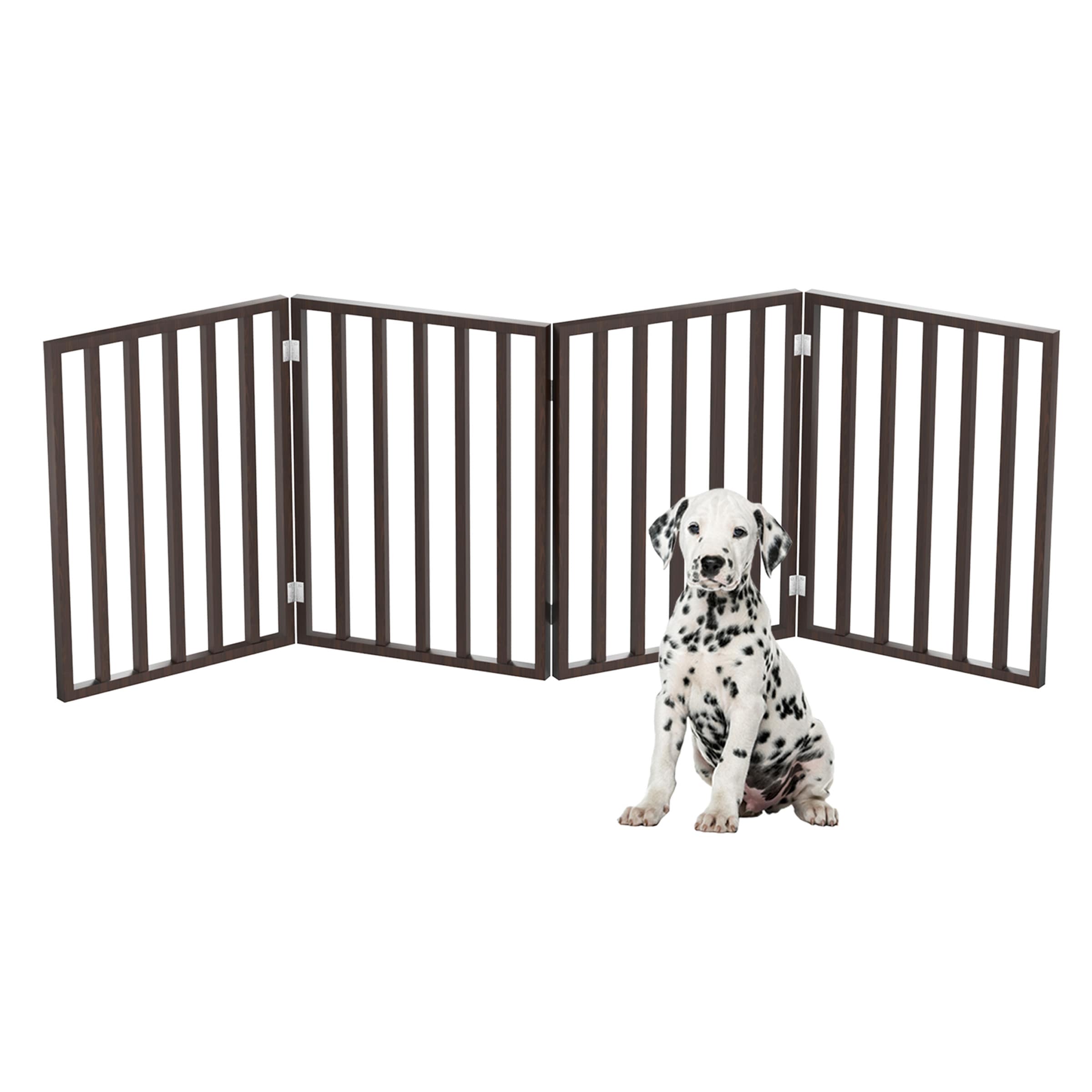 PETMAKER 425517DFG 24-Inches H Freestanding Brown Wood Pet Gate