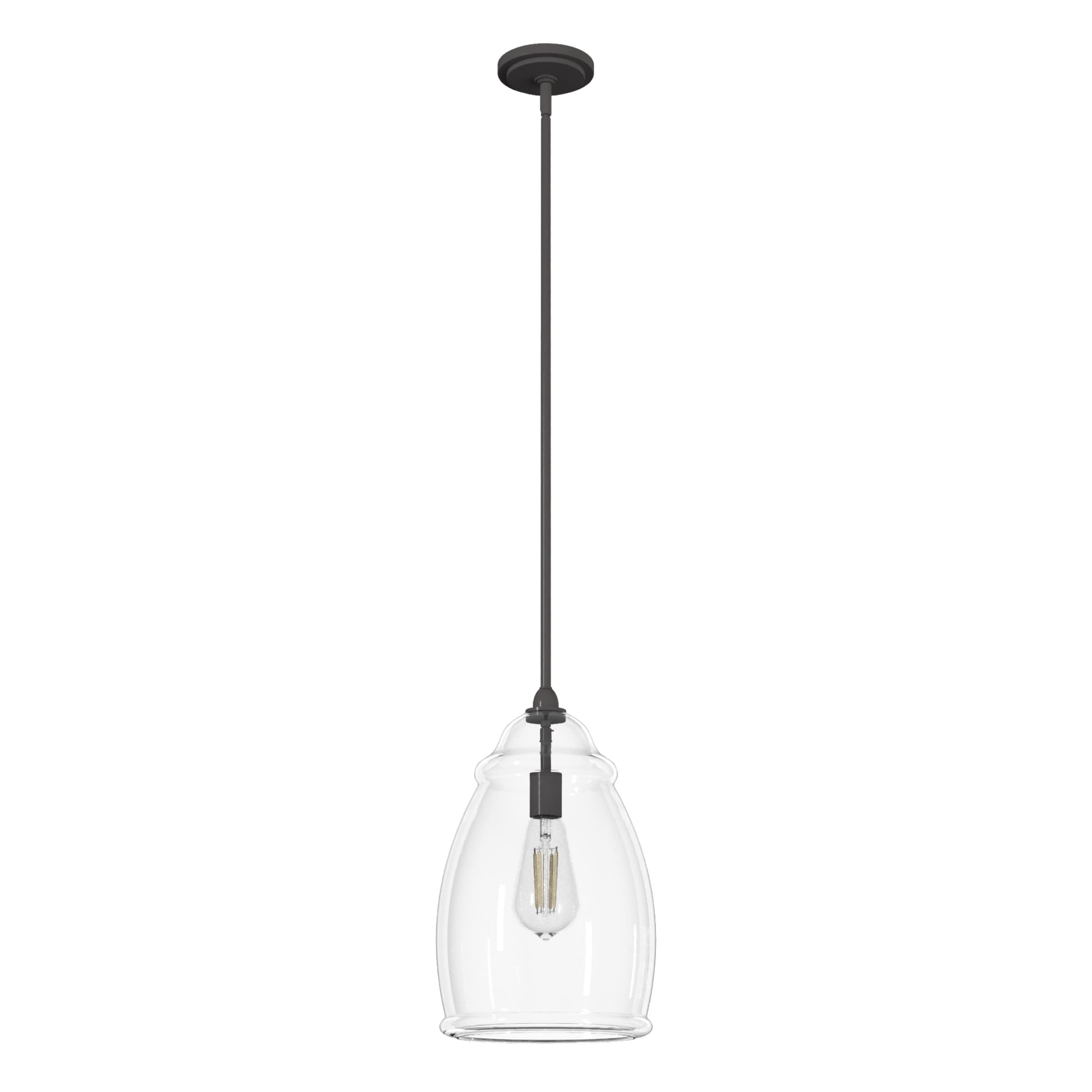 Dunshire Noble Bronze Small Pendant Light with Clear Glass Shade