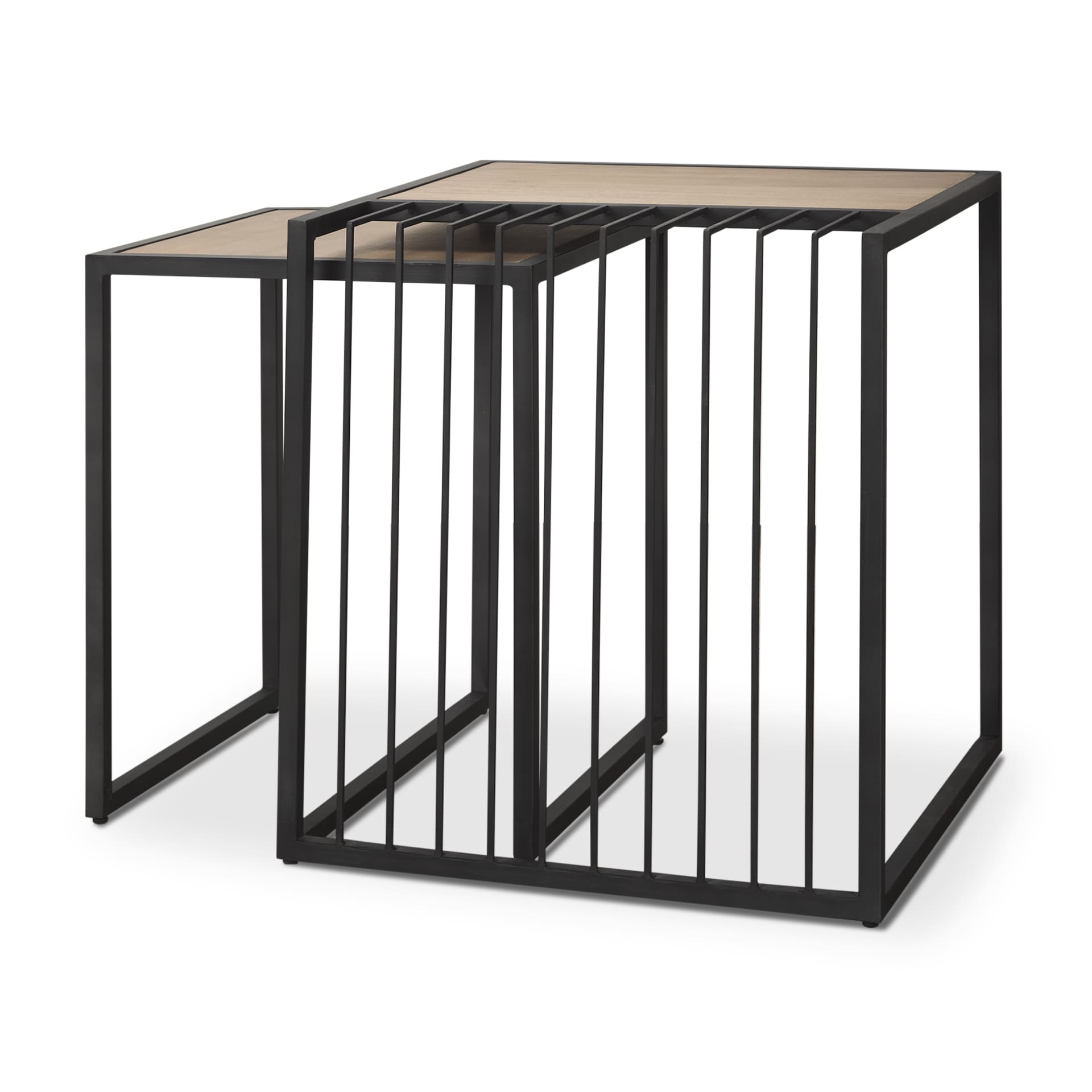 Mercana 70196 22-in W x 24-in H Black Wood Square Farmhouse End Table